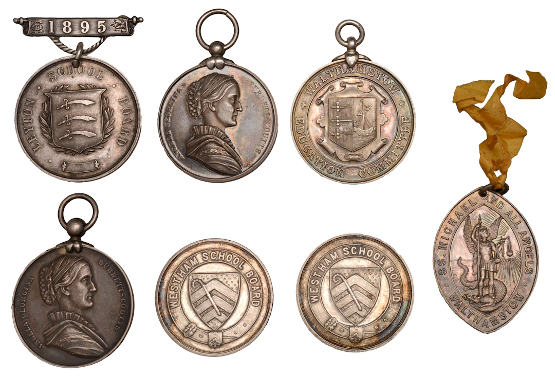Great Britain, LONDON, Leyton School Board, a silver attendance medal