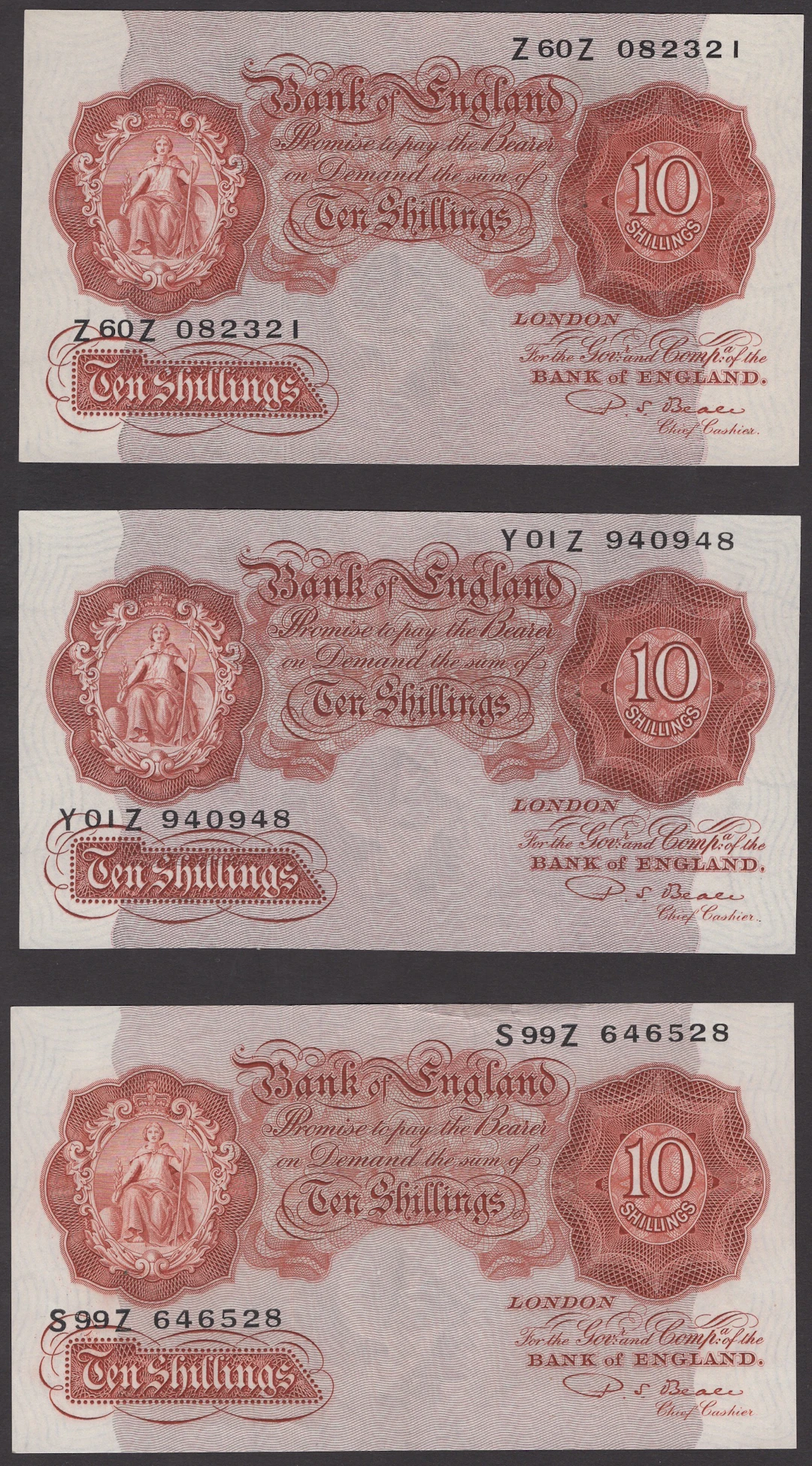 Bank of England, Percival S. Beale, 10 Shillings (13), 17 March 1950