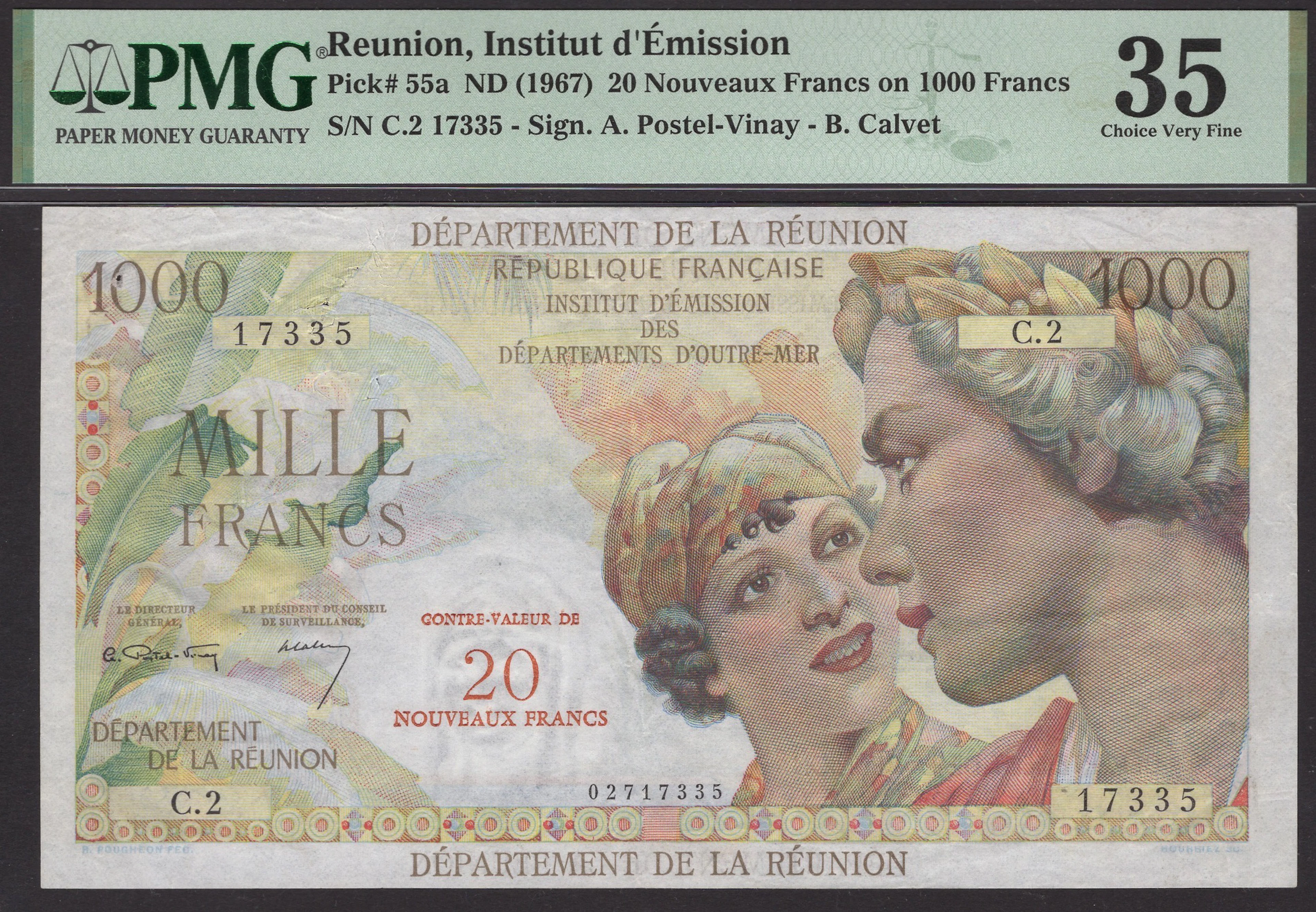 Caisse Centrale de la France d’Outre Mer, Reunion, 10 Nouveaux Francs