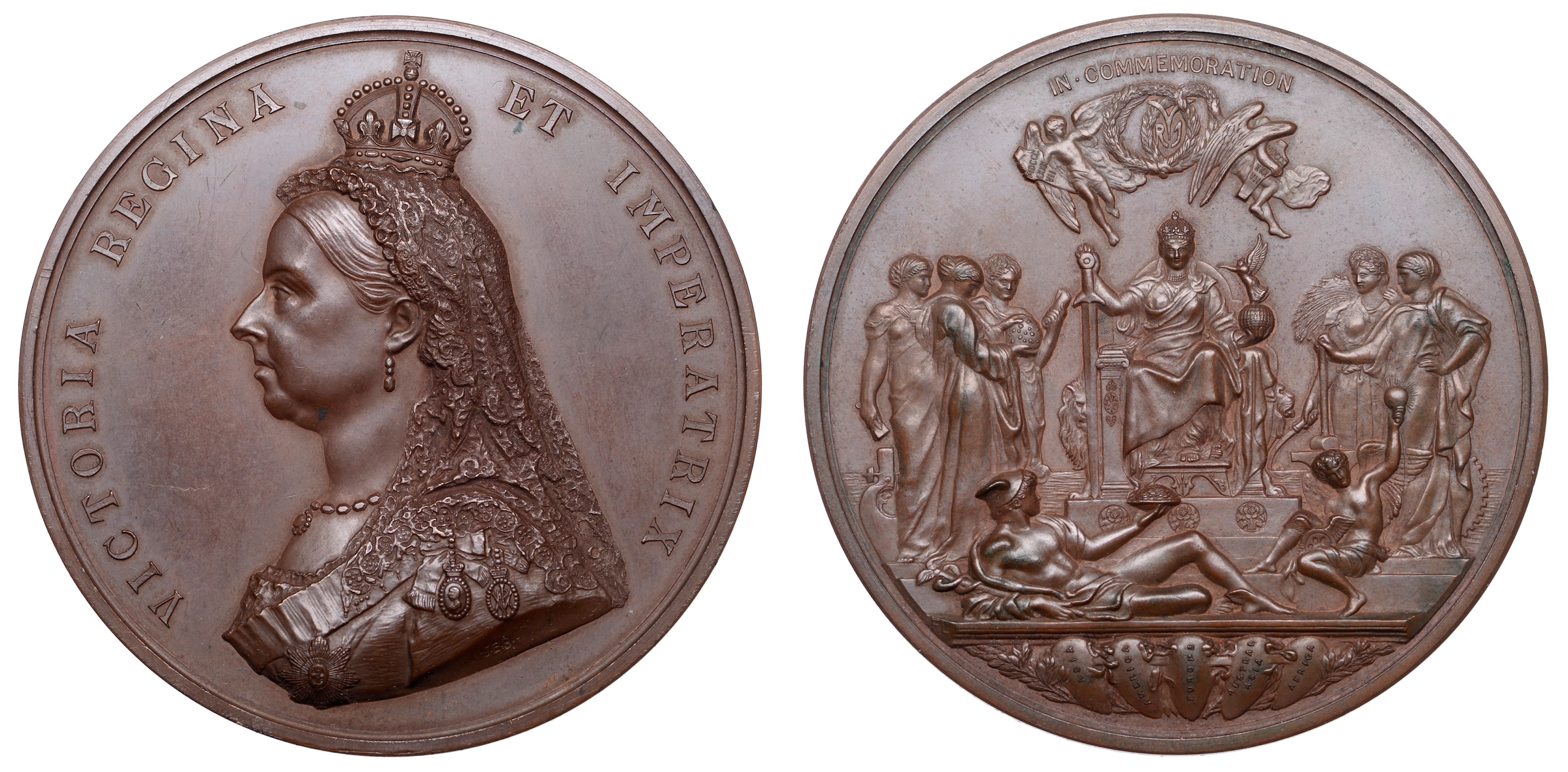 Victoria, Golden Jubilee, 1887, a bronze medal by L.C. Wyon after
