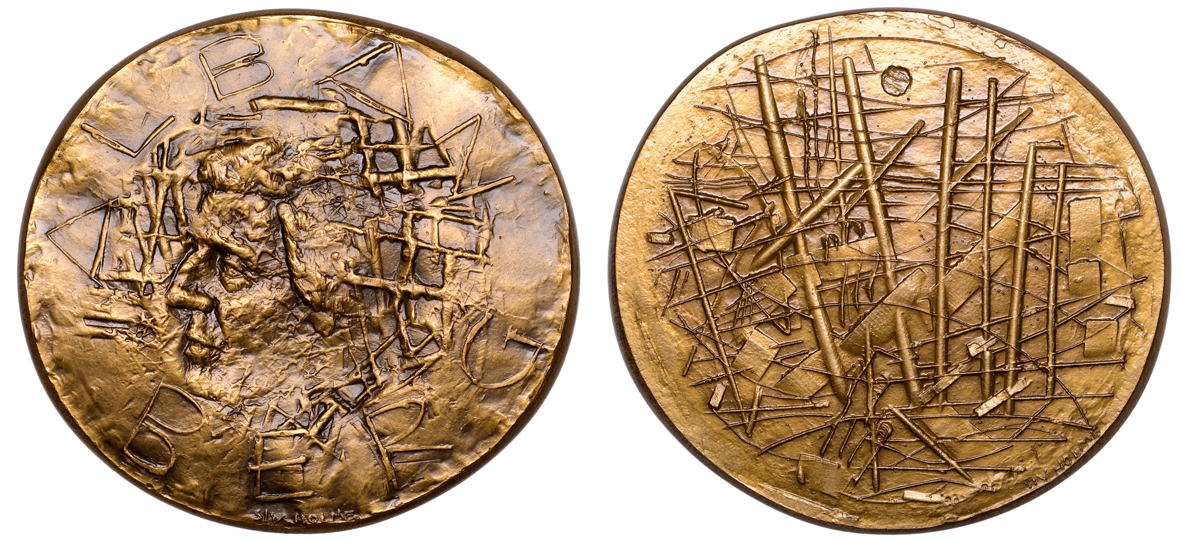 AUSTRIA/FRANCE, Alban Berg, 1965, a bronze medal by Siv Holme for
