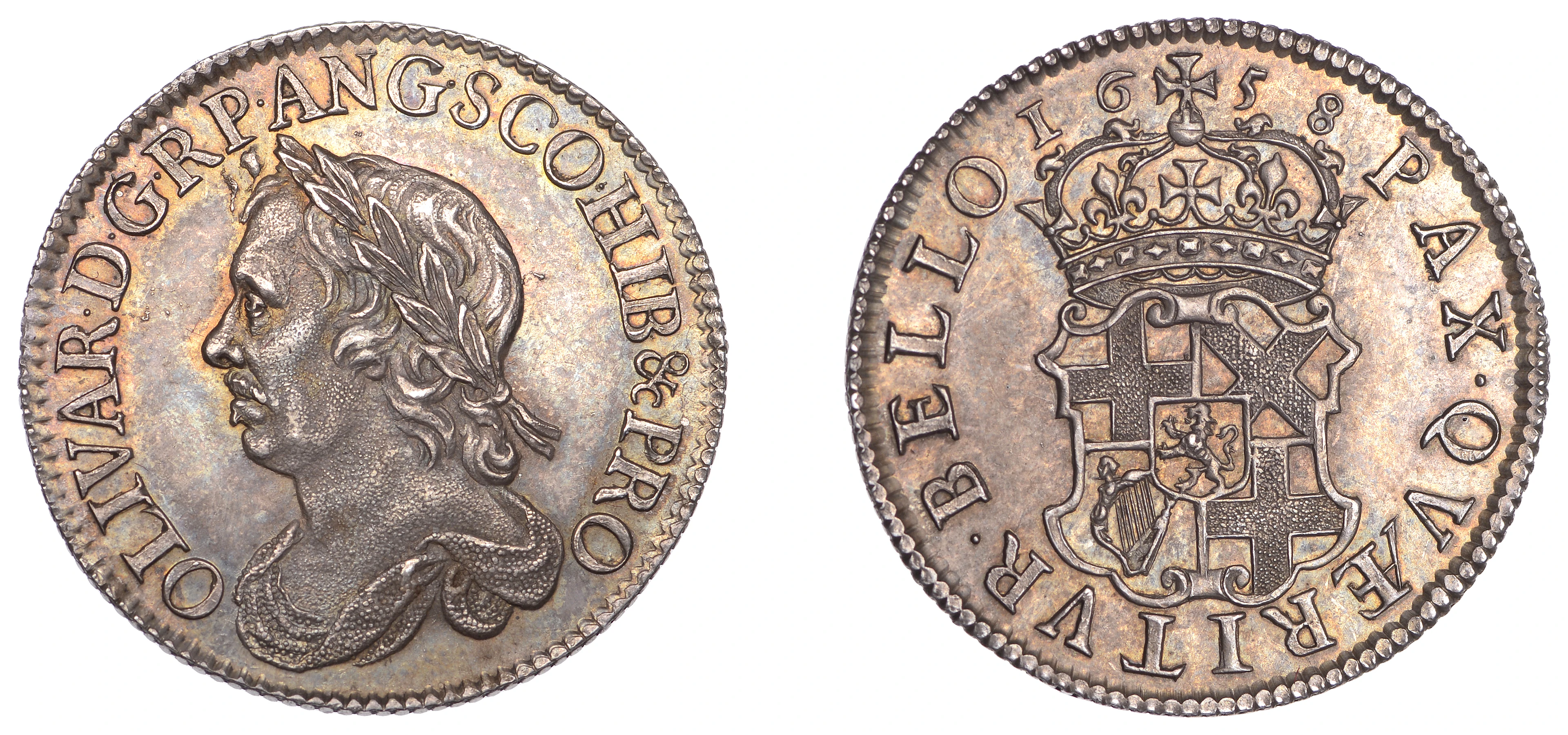 Oliver Cromwell, Shilling, 1658, 6.03g/6h (Lessen J28; ESC 254; N