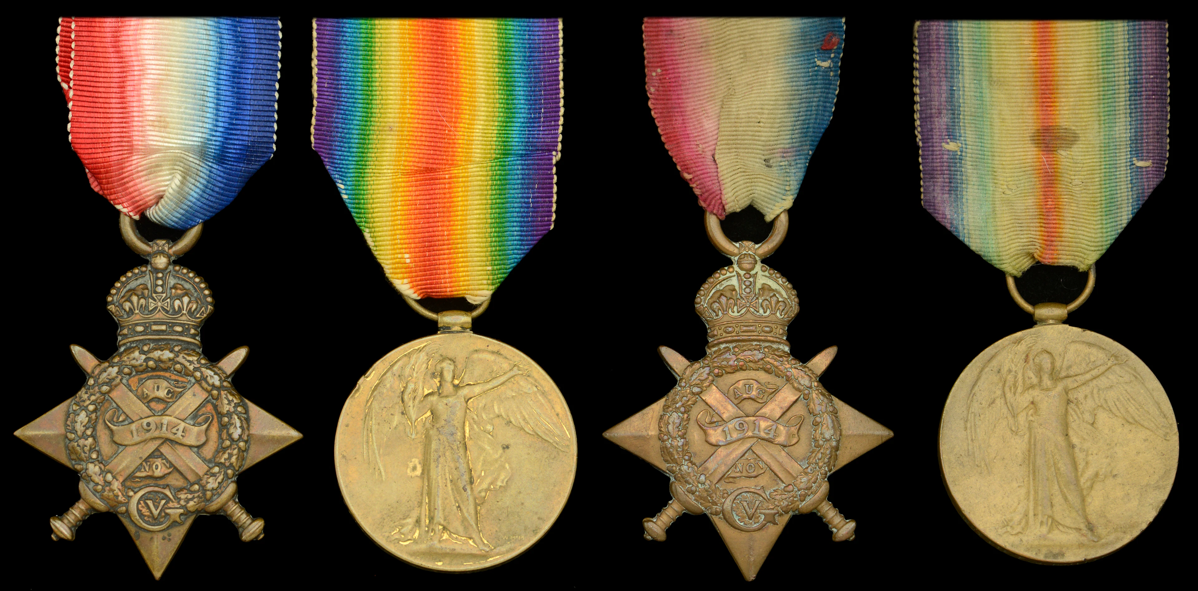 Pair: Acting Corporal A. G. Attwell, Royal Welsh Fusiliers 1914 Star