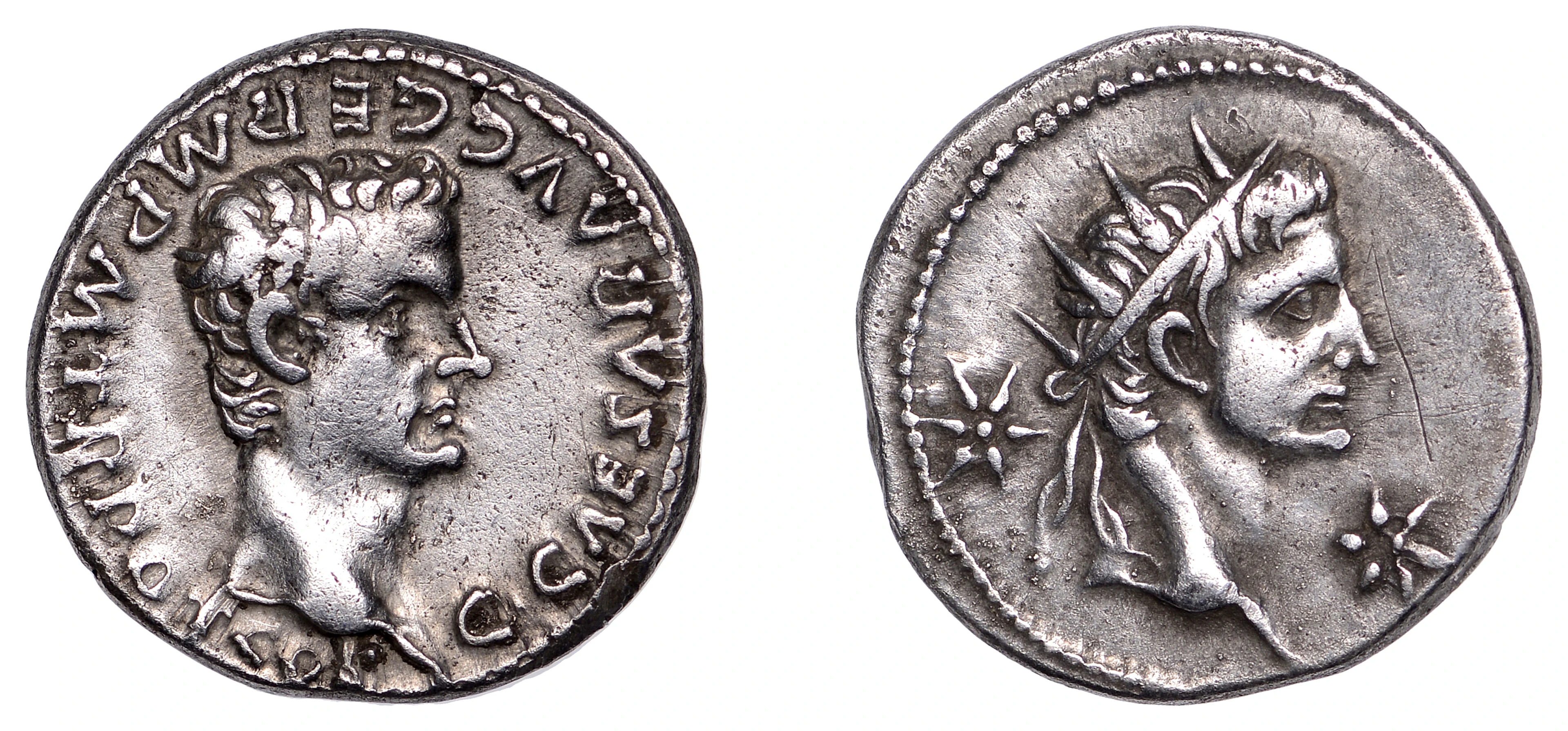 Caligula [Gaius] (37-41), Denarius, Lugdunum, 37-8, bare head of Caligula