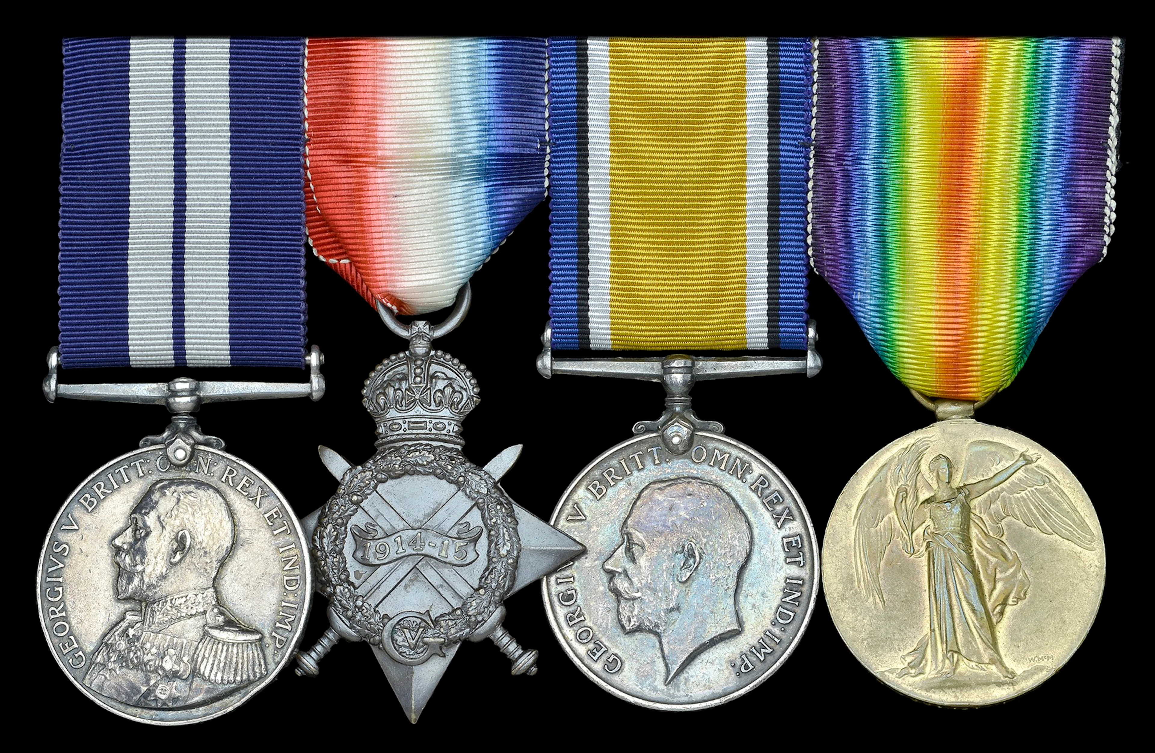 A fine Great War submariner’s D.S.M. group of four awarded to Leading
