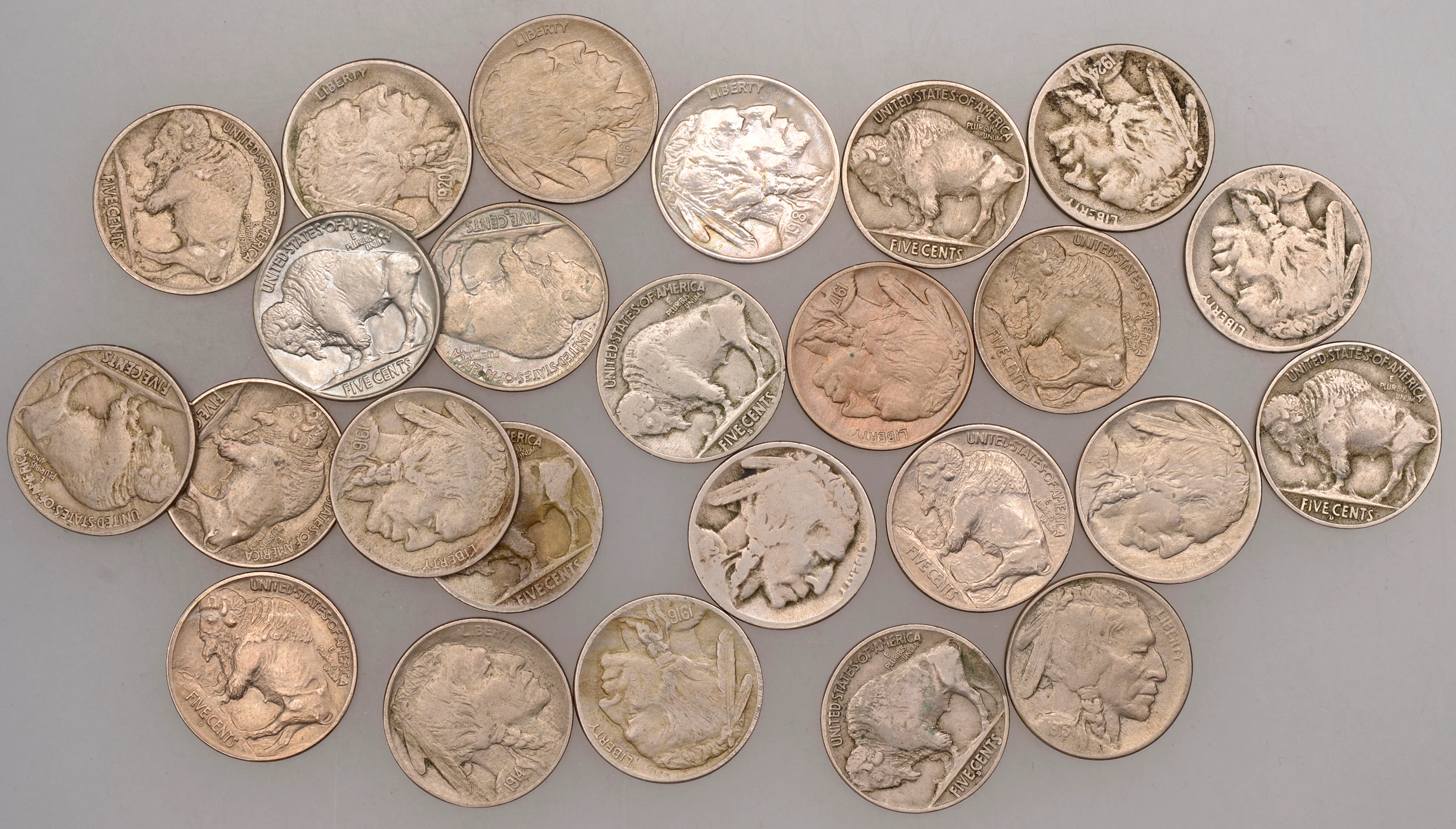 United States of America, ‘Buffalo’ Nickels (25), various dates (KM