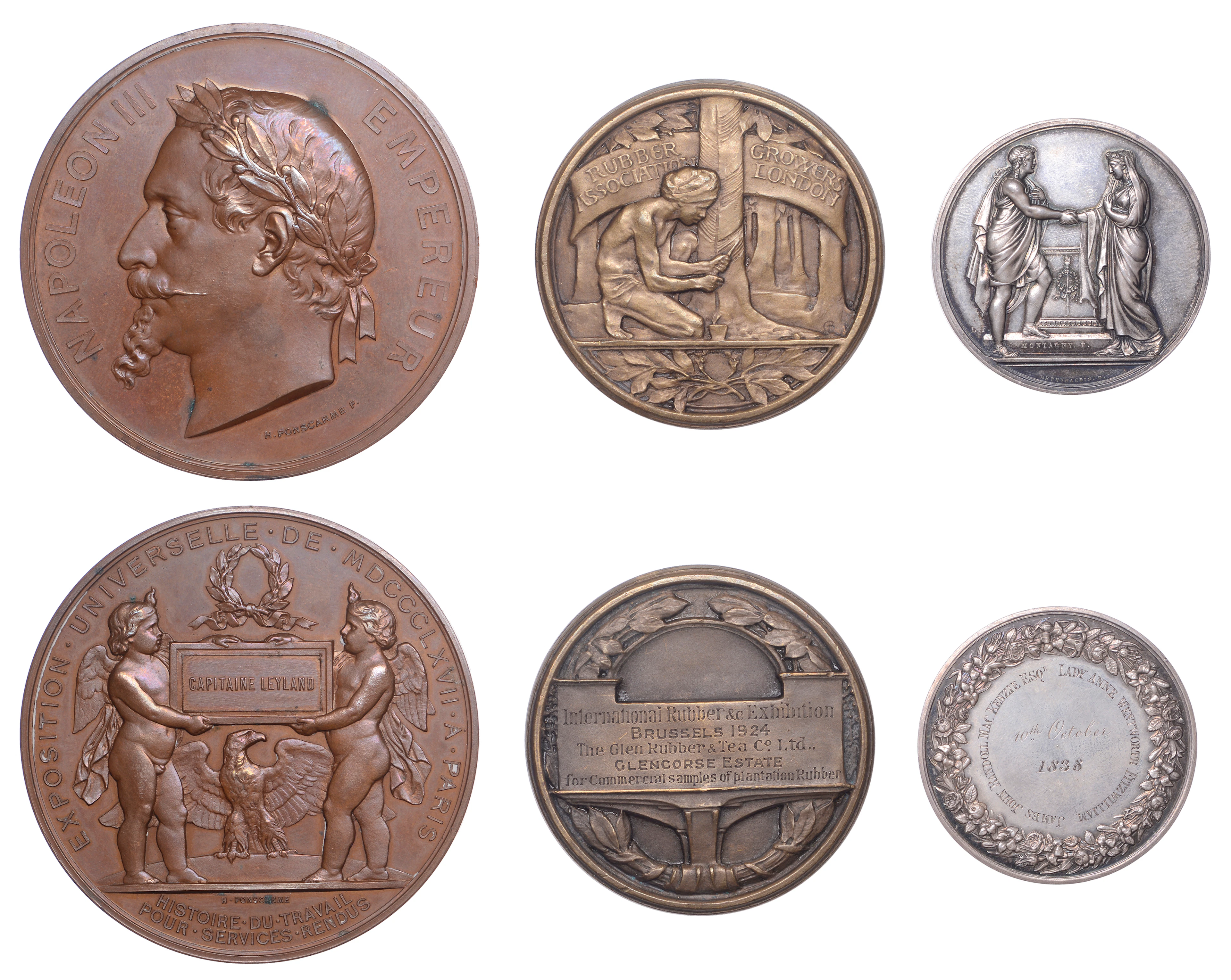 Marriage, 1838, a silver commemorative medal by Montagny, husband