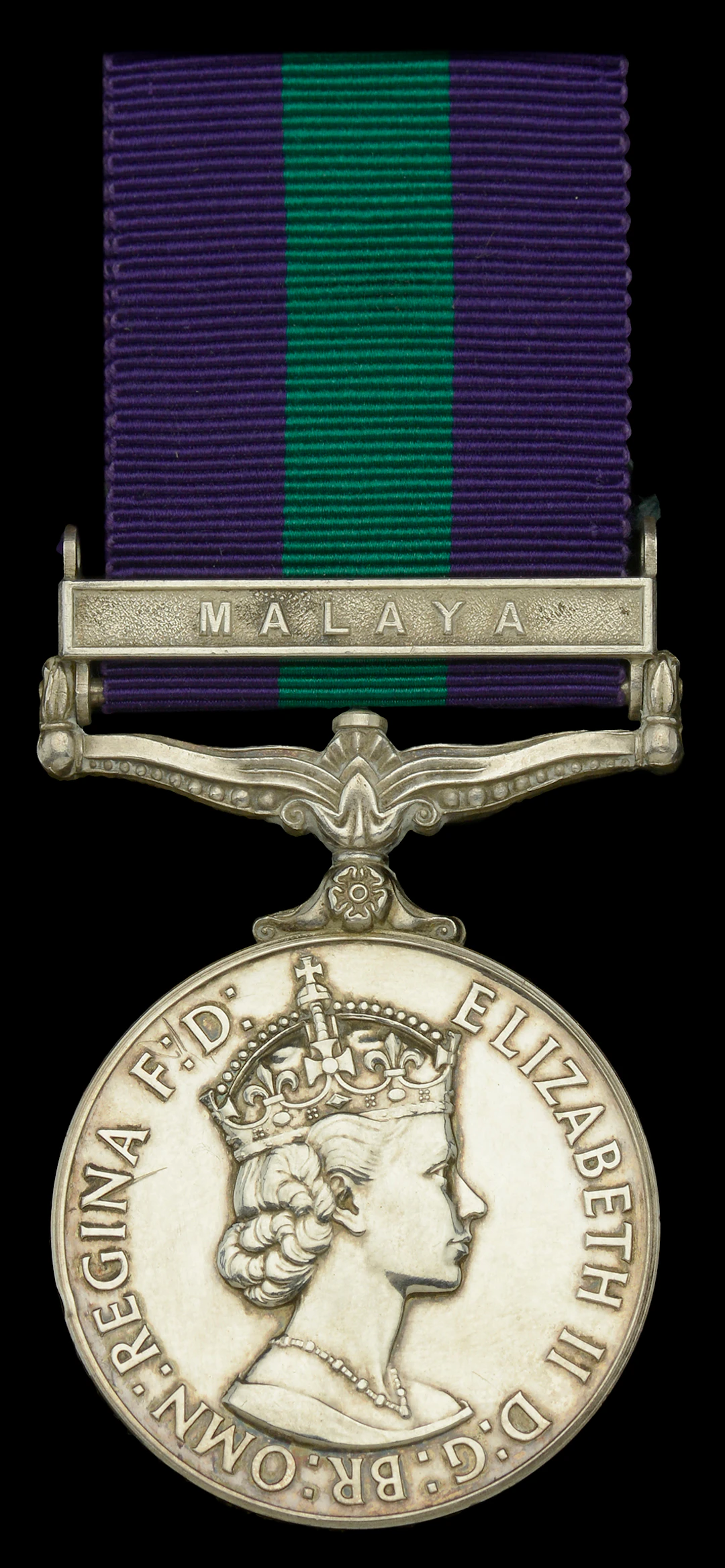 General Service 1918-62, 1 clasp, Malaya, E.II.R. (2/Lt. A. T. Hutton.