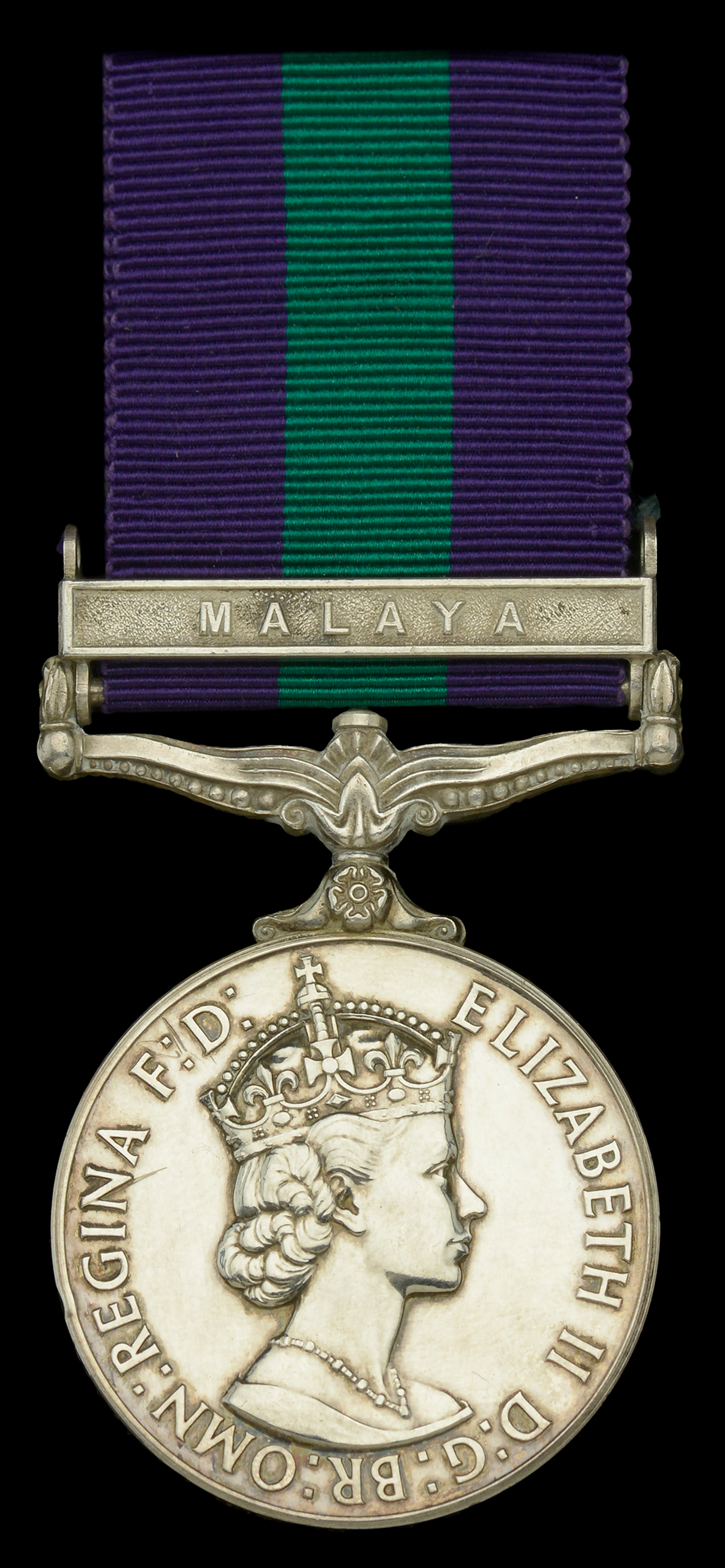 General Service 1918-62, 1 clasp, Malaya, E.II.R. (2/Lt. A. T. Hutton.