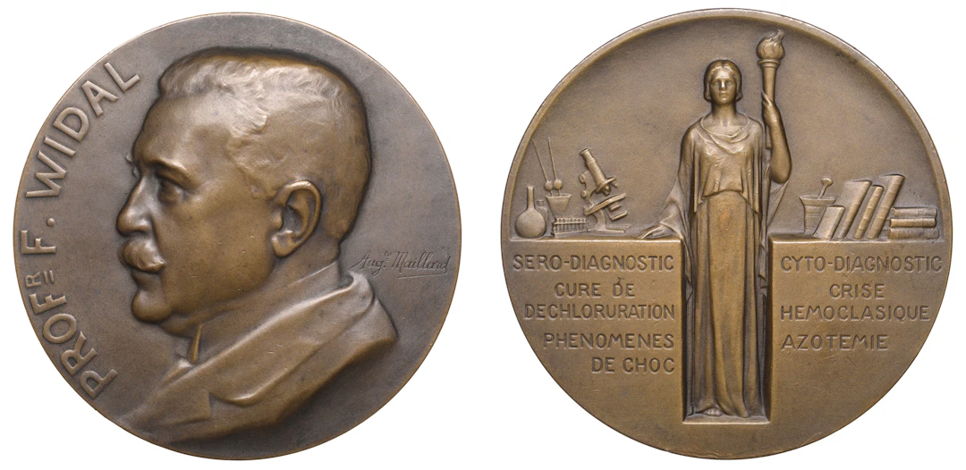 FRANCE, Fernand Widal, c. 1925, a bronze medal by A. Maillard, bust
