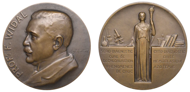 FRANCE, Fernand Widal, c. 1925, a bronze medal by A. Maillard, bust