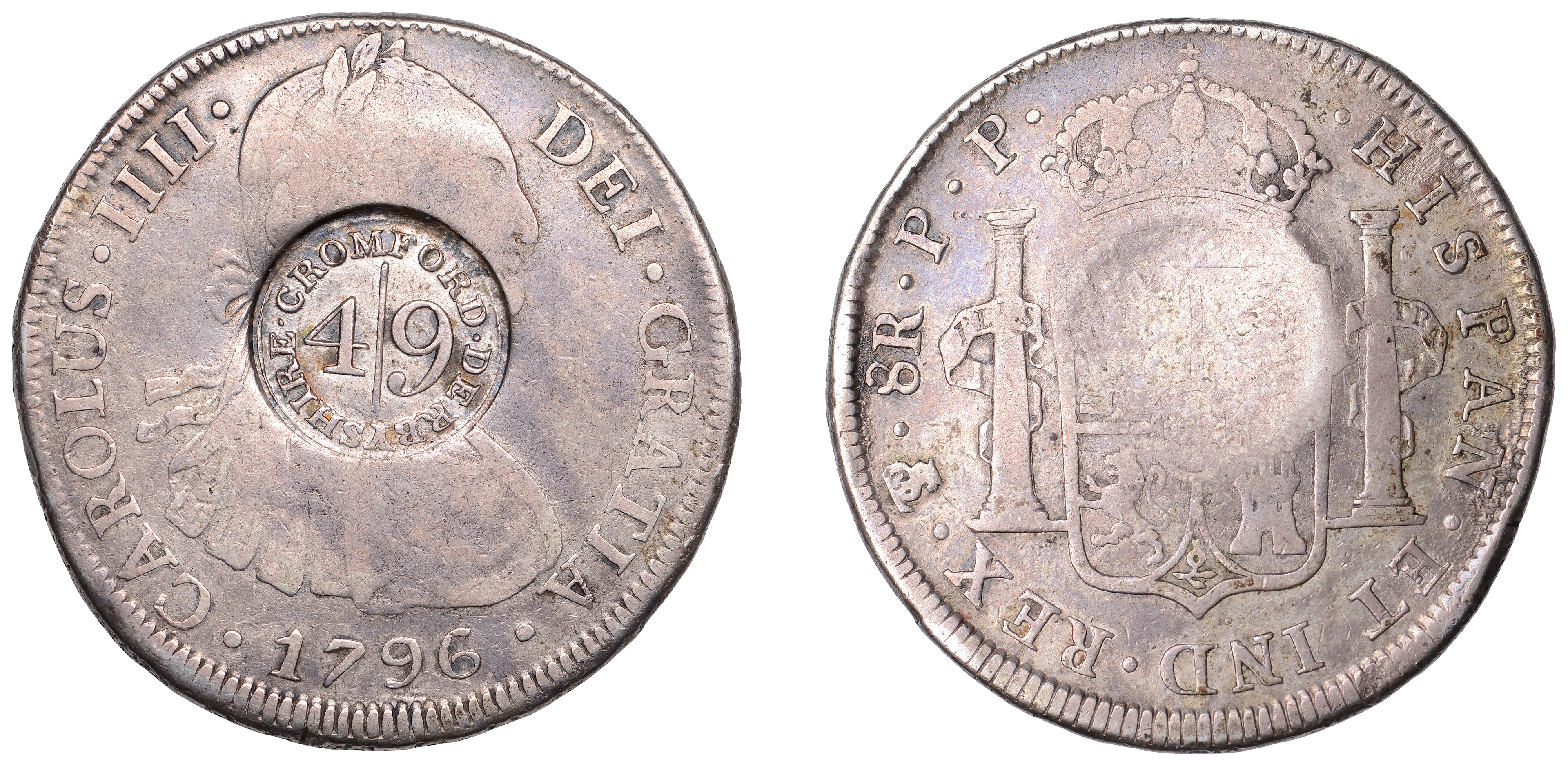 England, Cromford (Derbyshire), a BOLIVIA, Charles IIII, 8 Reales