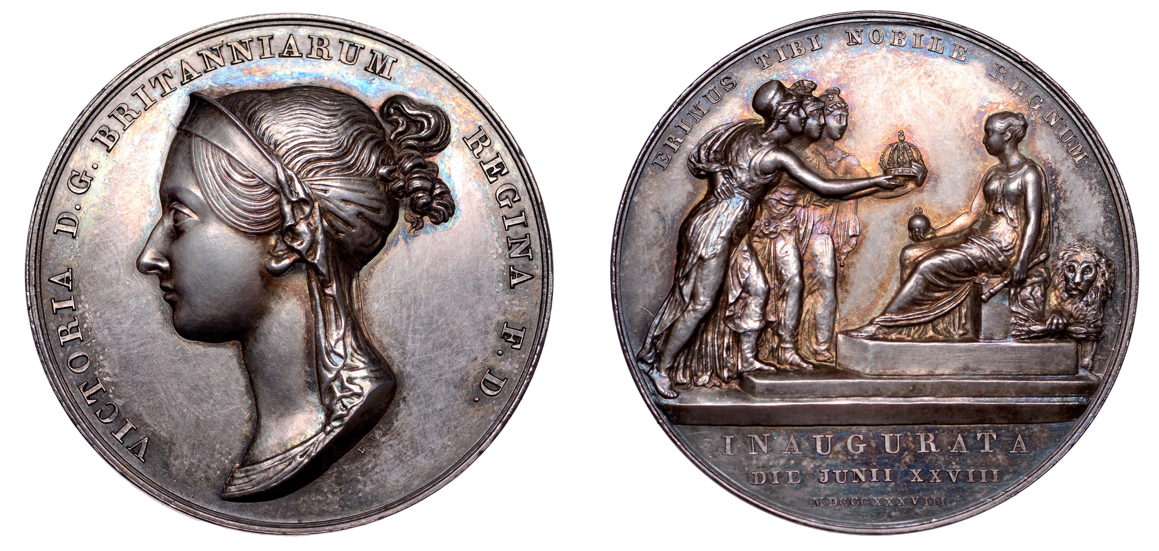 Victoria, Coronation, 1838, a silver medal by B. Pistrucci, diademed