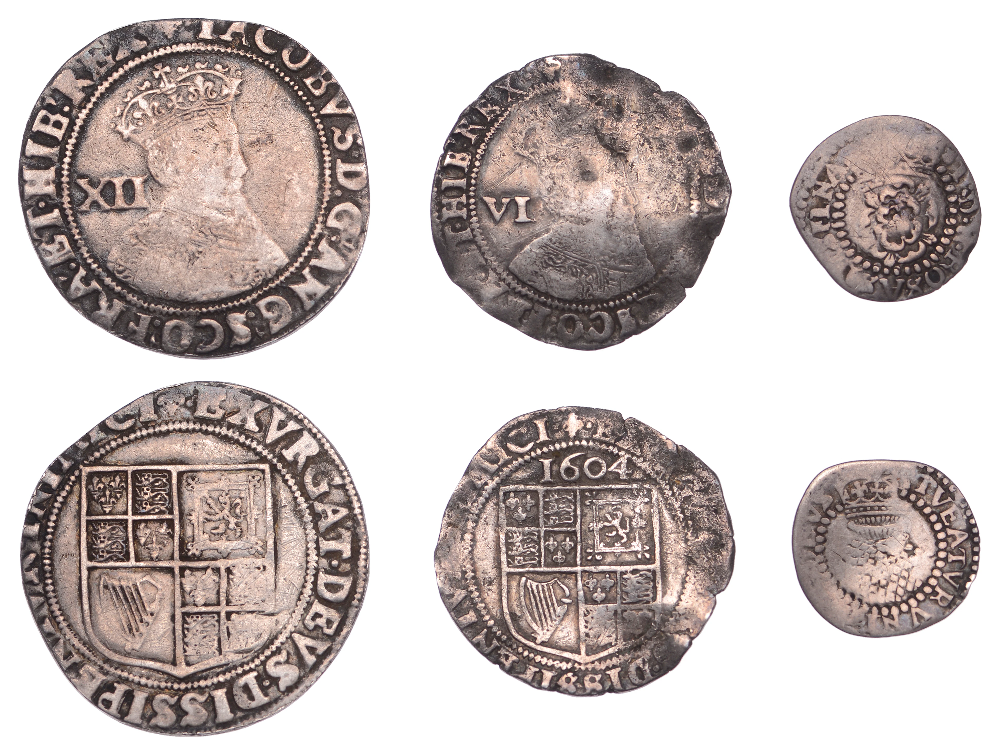 James I, First coinage, Shilling, mm. lis, second bust, 5.68g/1h (N