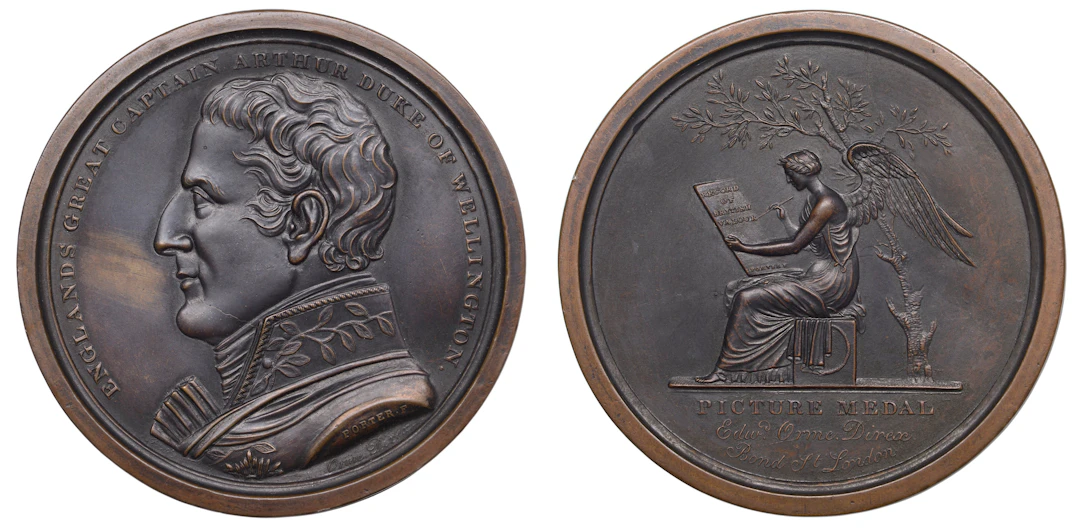 British Battles, a copper box medal by J. Porter for E. Orme, uniformed