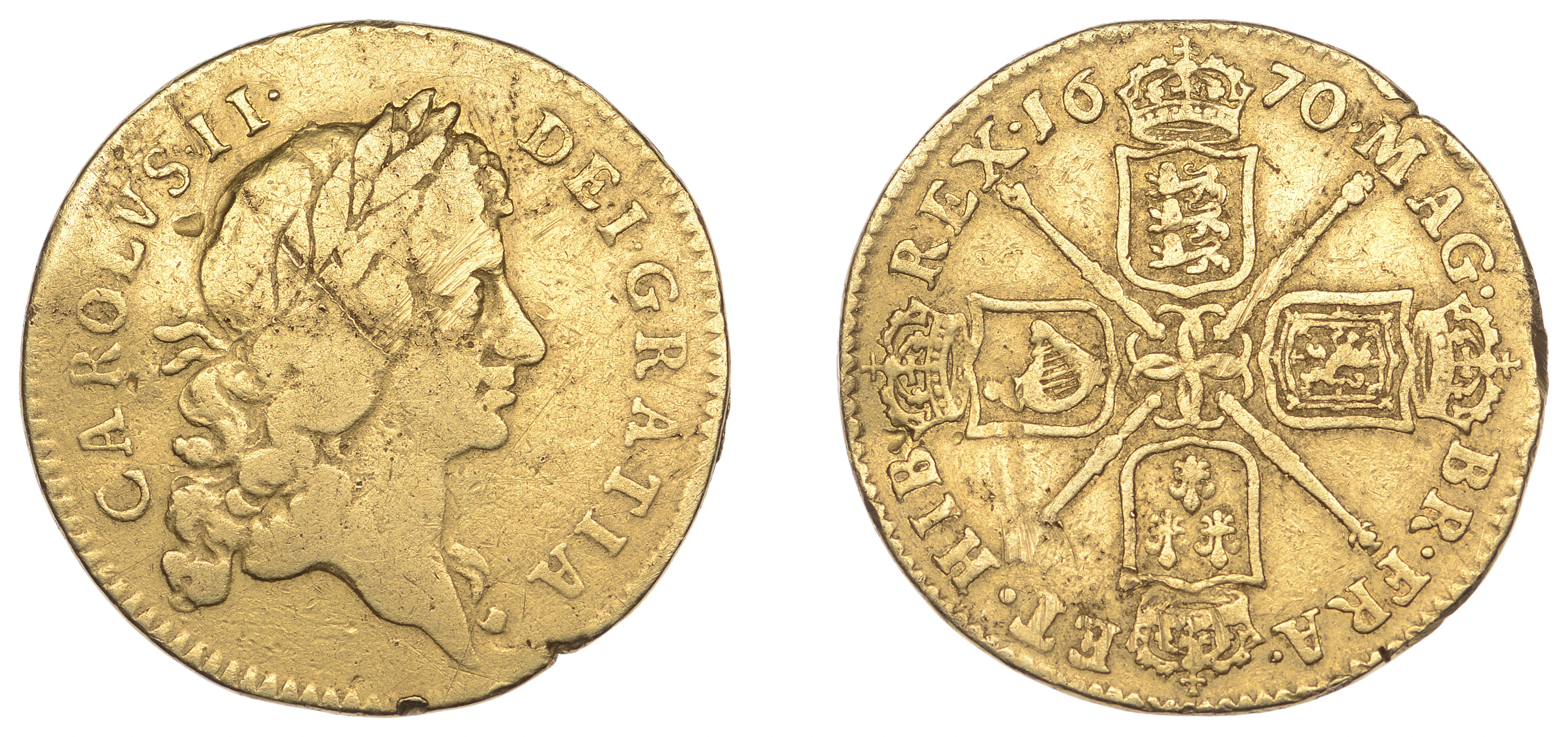 Charles II (1660-1685), Guinea, 1670, third bust (EGC 241; S 3342).