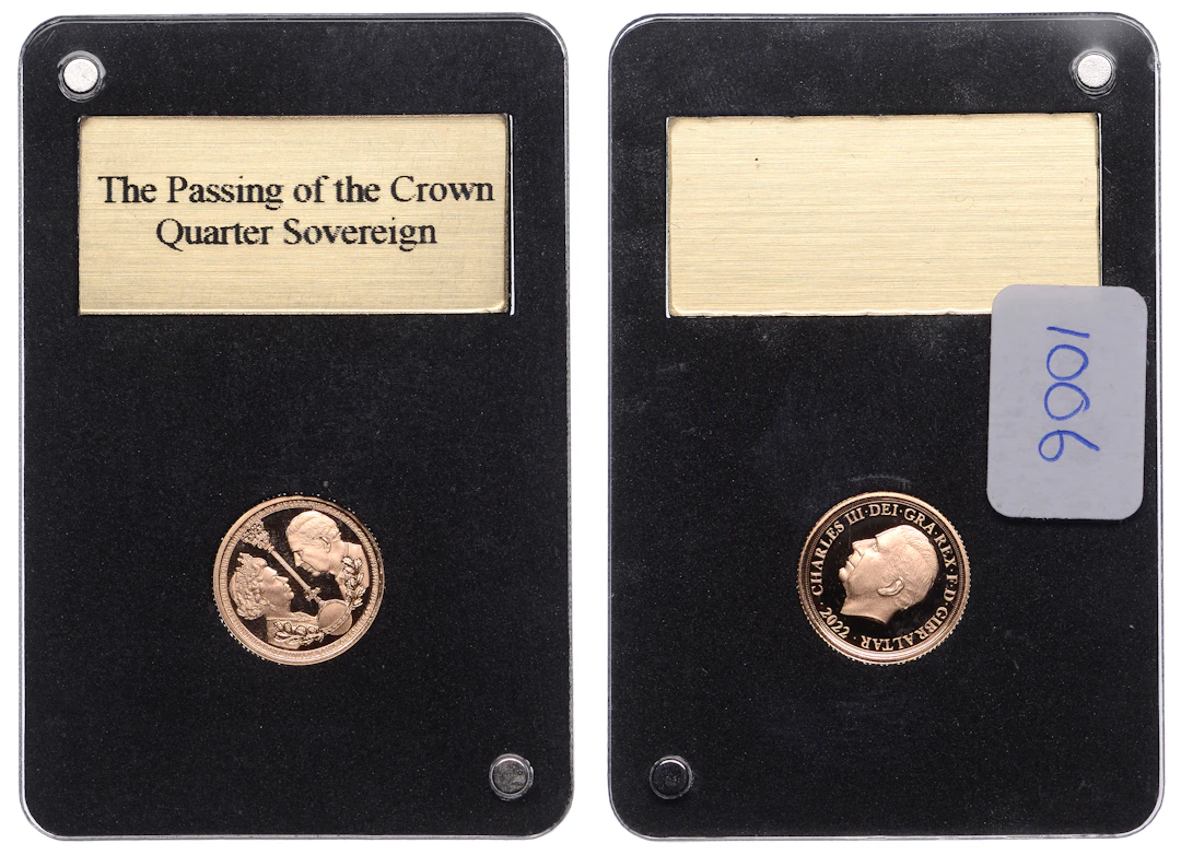 Gibraltar, Charles III, Proof Quarter-Sovereign, 2022, King’s Accession