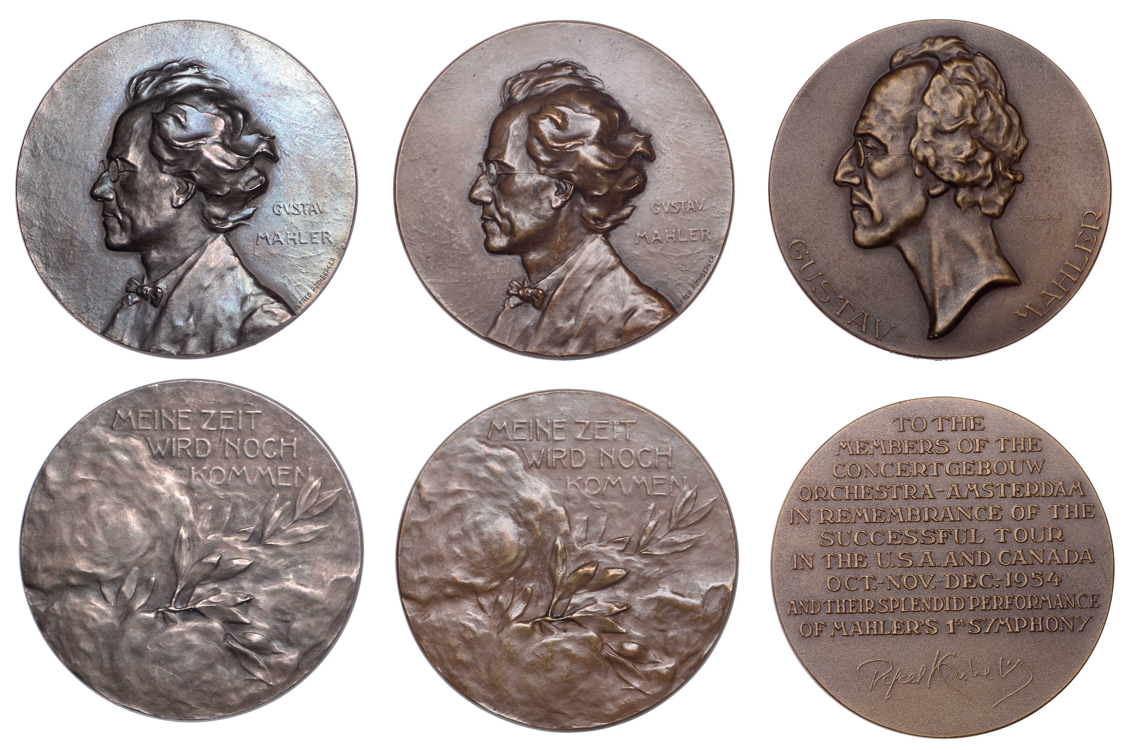 Austria, Gustav Mahler, 1911, a silver medal by A. Rothberger, bust