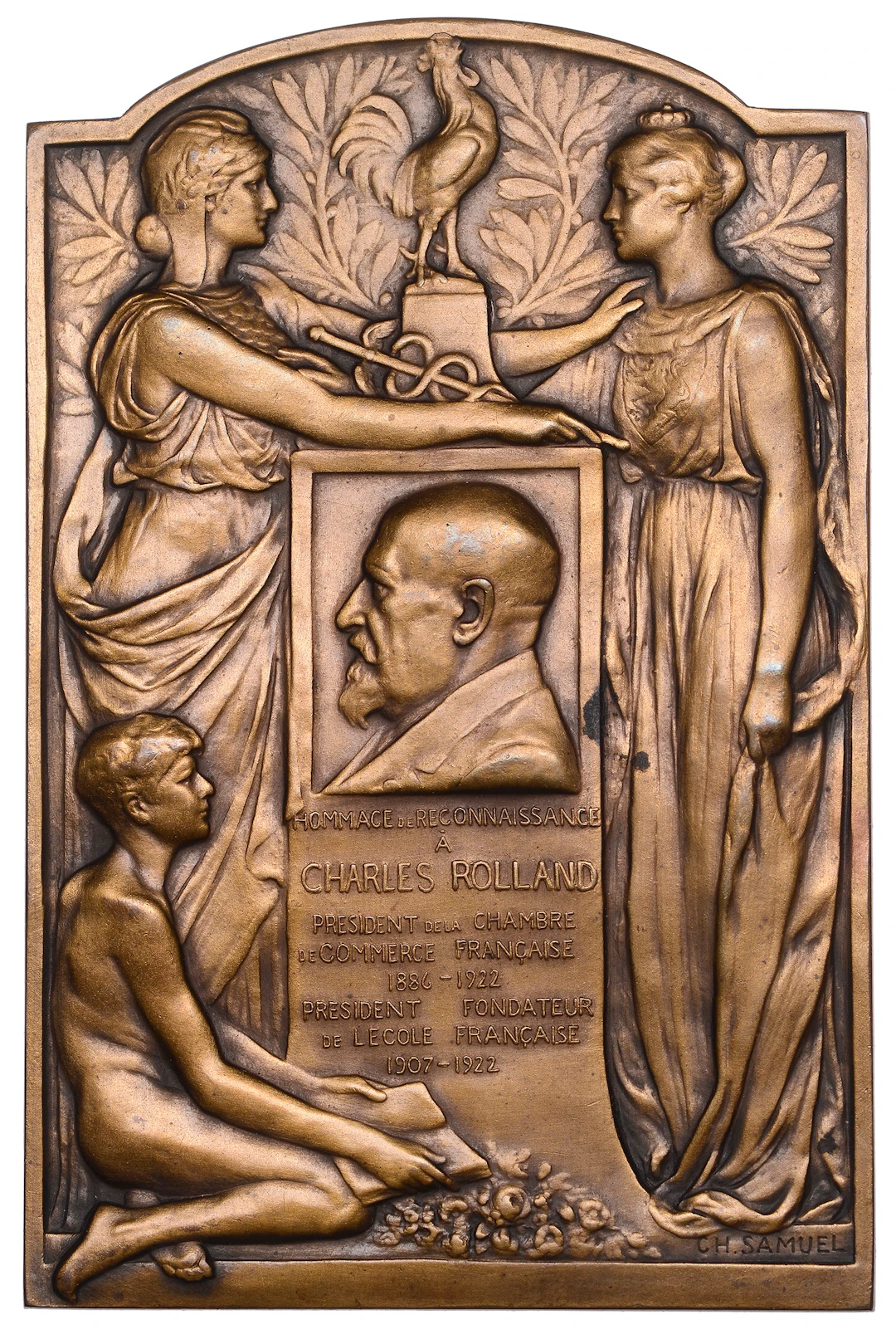 BELGIUM/FRANCE, Charles Rolland, 1922, a uniface bronze plaque by