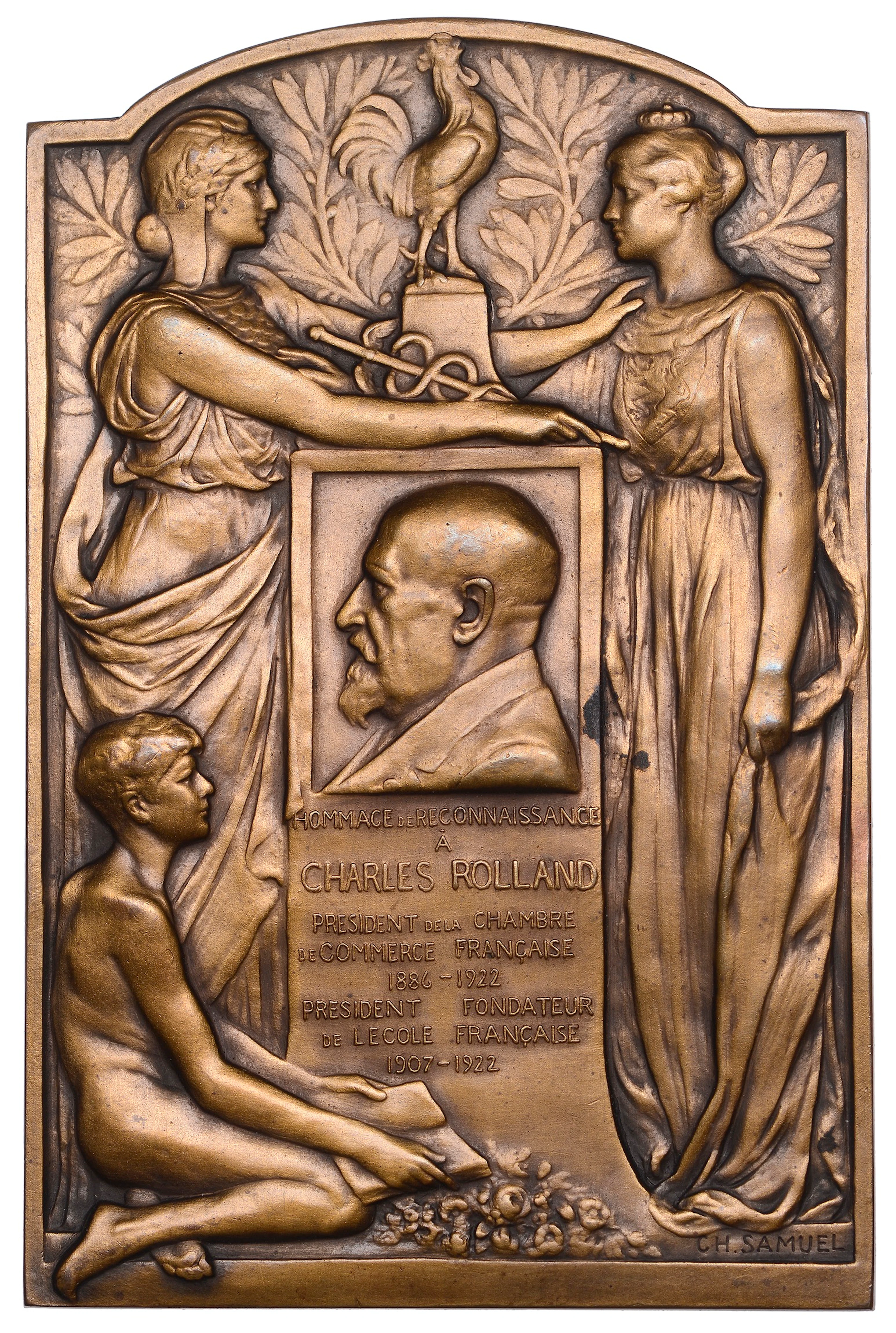 BELGIUM/FRANCE, Charles Rolland, 1922, a uniface bronze plaque by