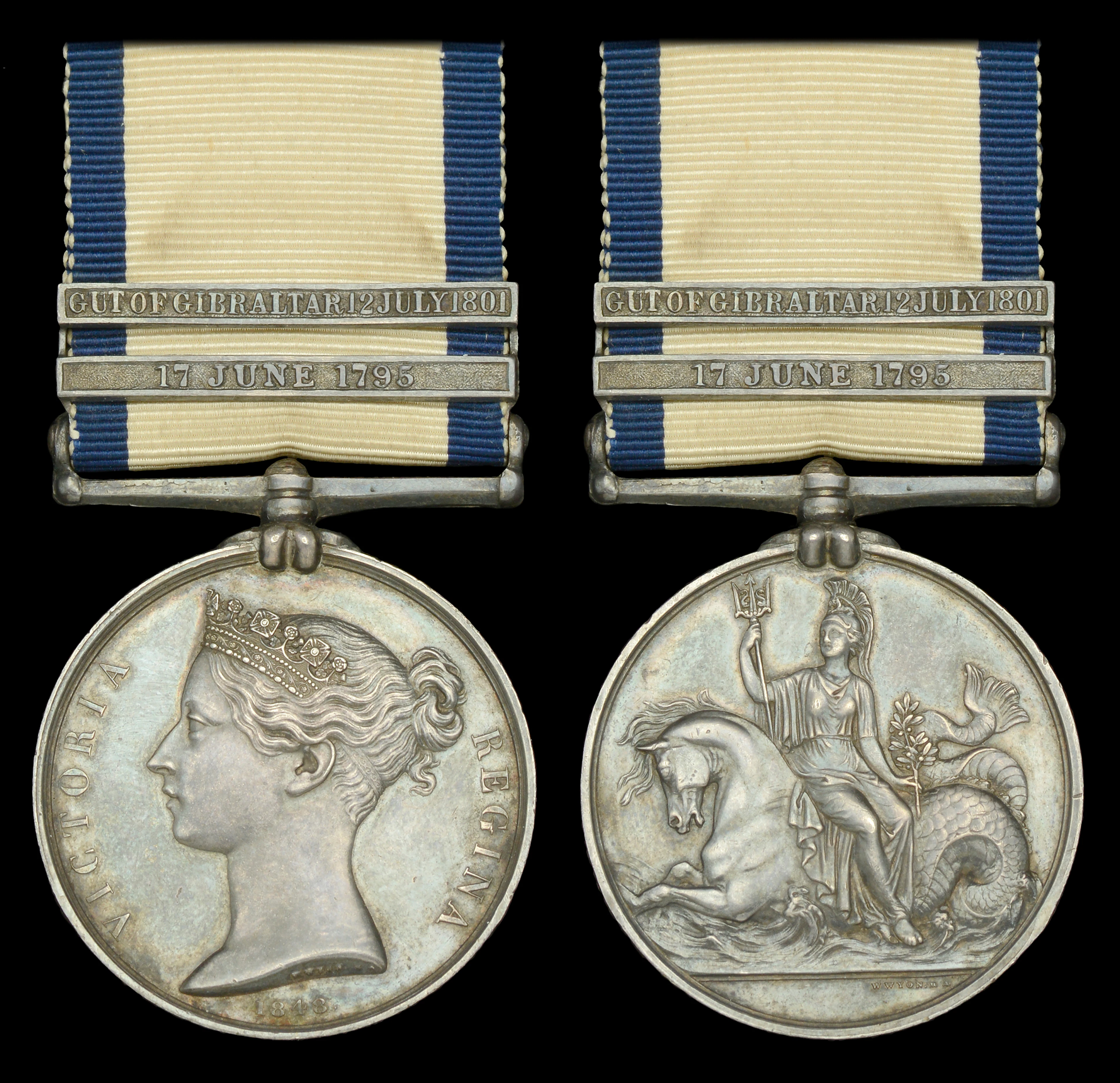 Naval General Service 1793-1840, 2 clasps, 17 June 1795, Gut of Gibraltar