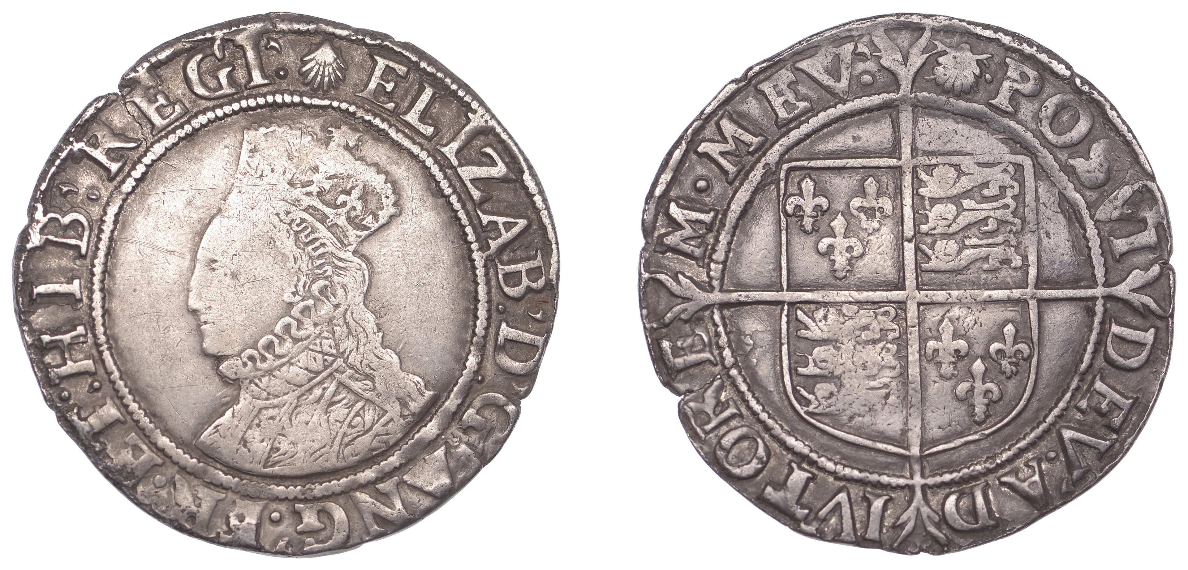 Elizabeth I (1558-1603), Sixth issue, Shilling, mm. escallop, bust