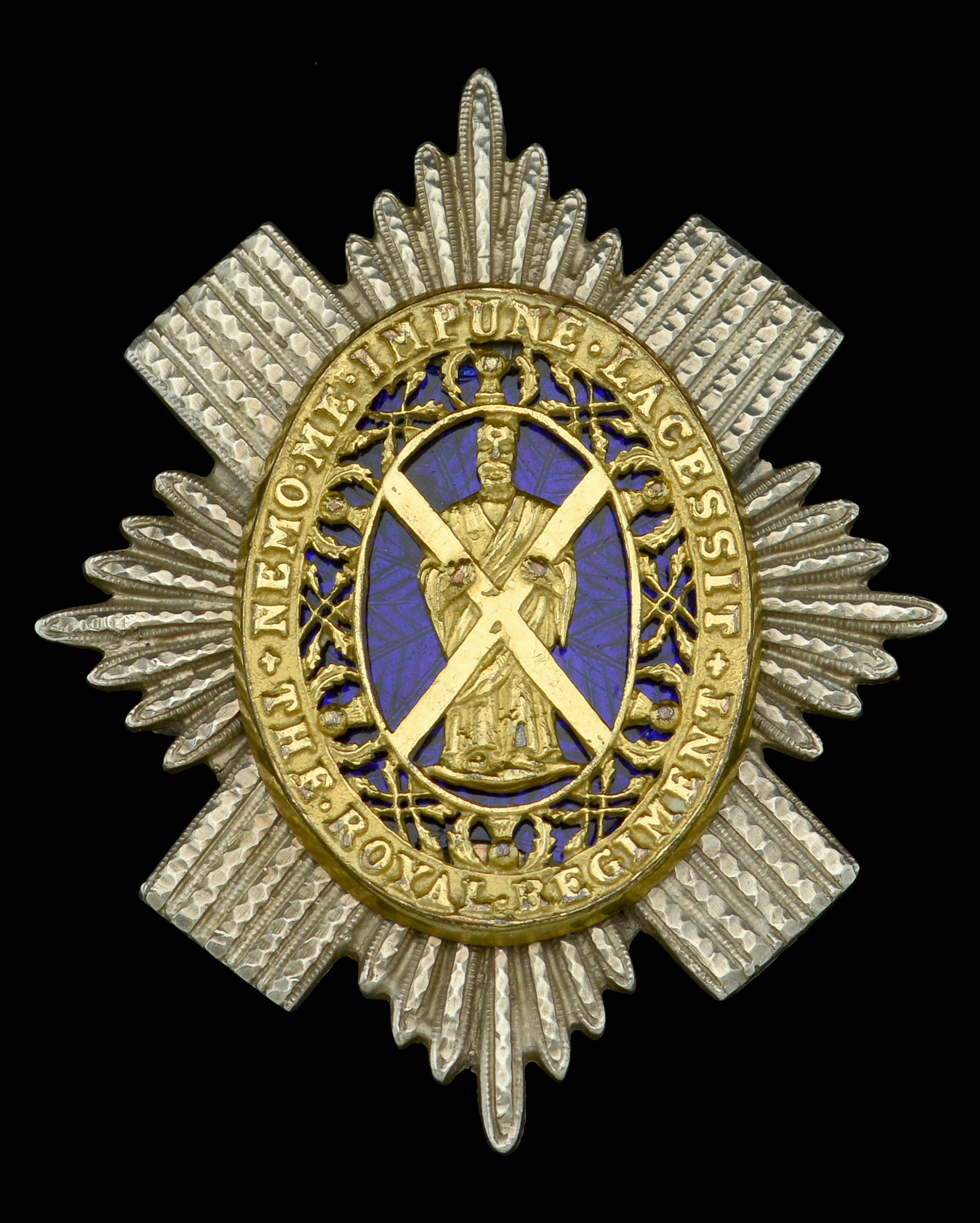 1st (Royal) Regiment of Foot Officer’s Forage Cap Badge. A very good