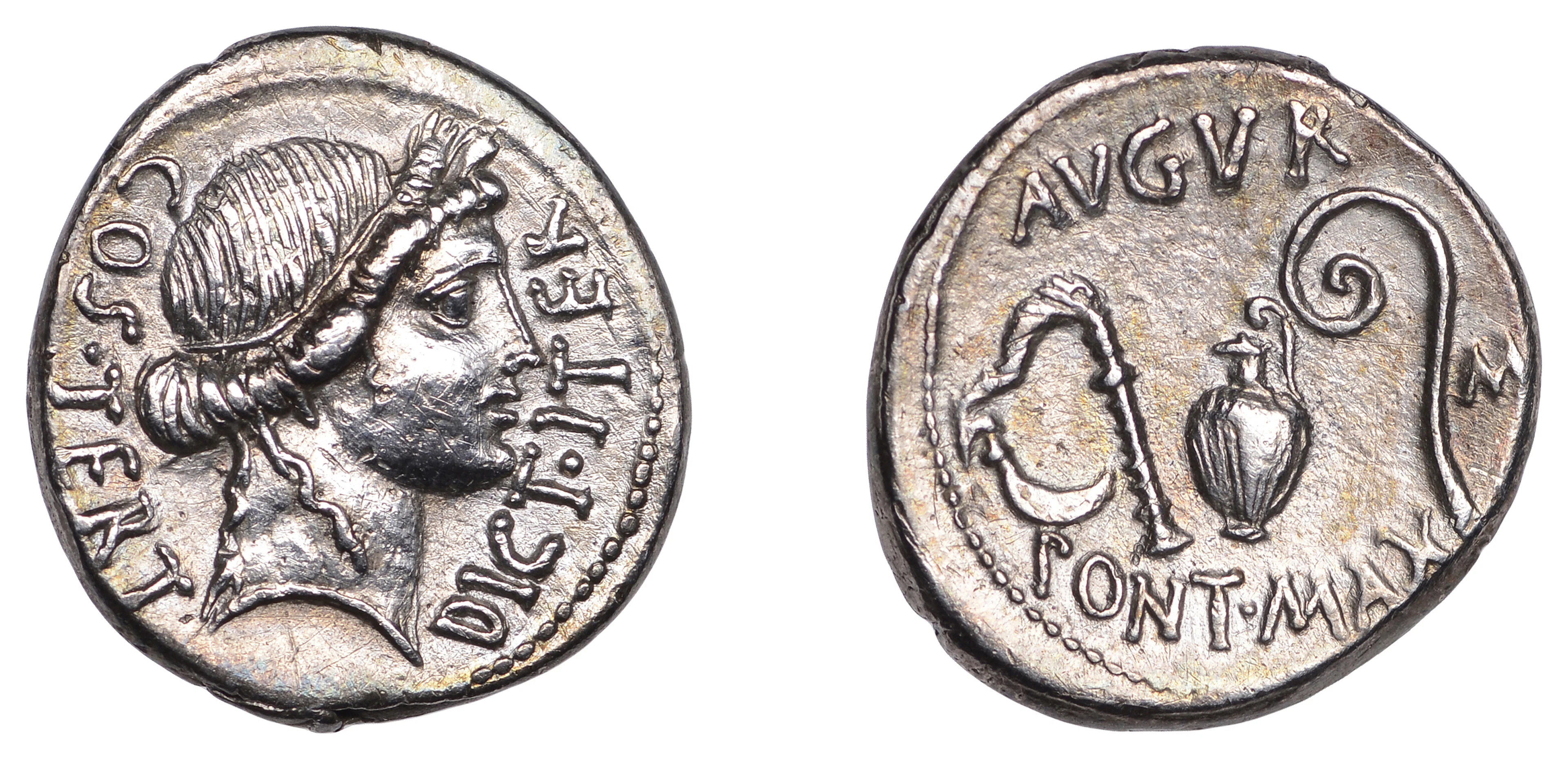 The Caesarians, Julius Caesar, Denarius, military mint in North Africa