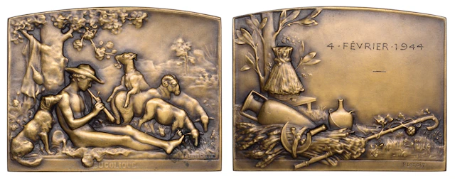 FRANCE, Bucolique [Bucolic], 1904, an Art Nouveau bronze award plaque