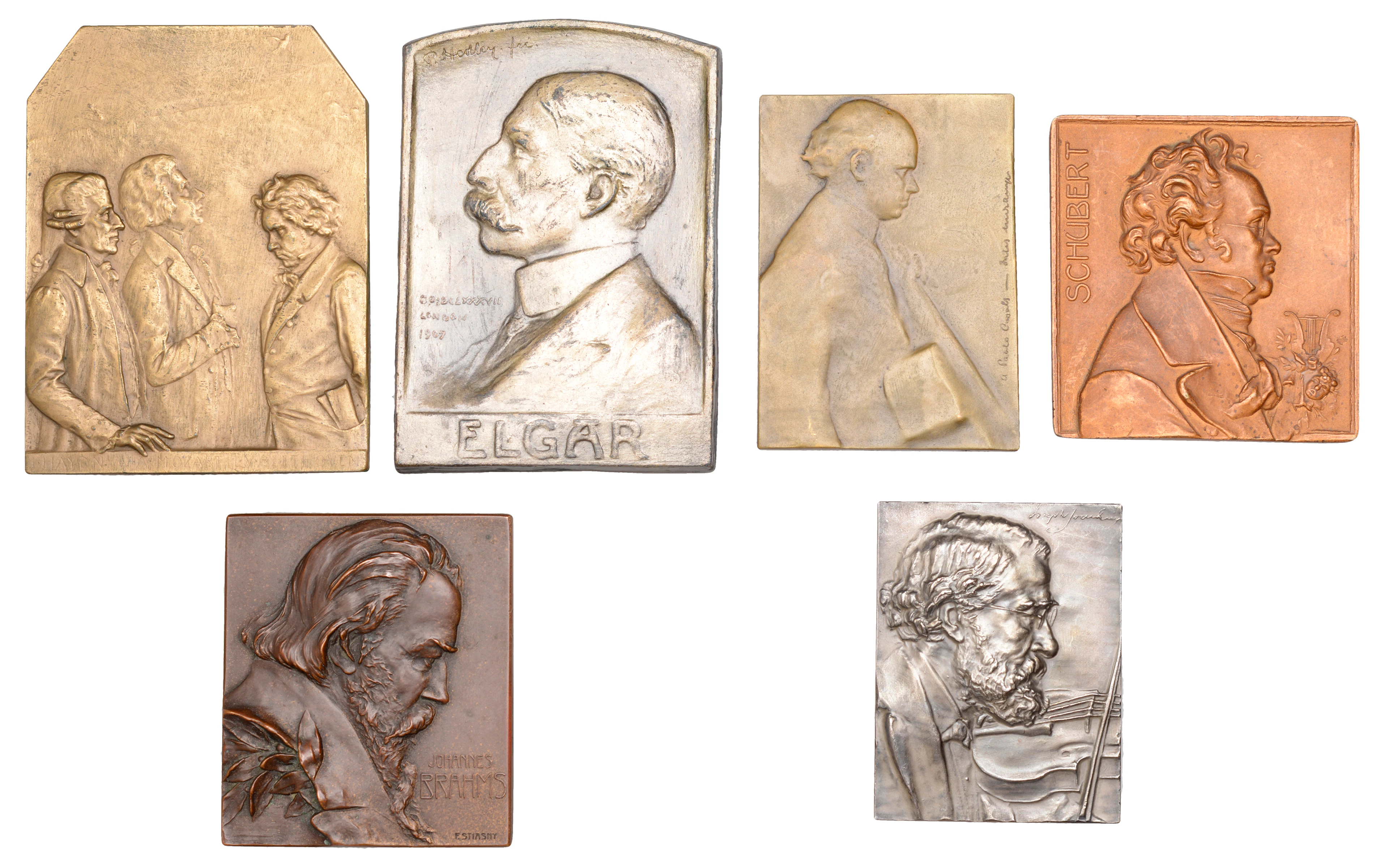 Miscellaneous, Beethoven, Haydn and Mozart, undated, a uniface bronze