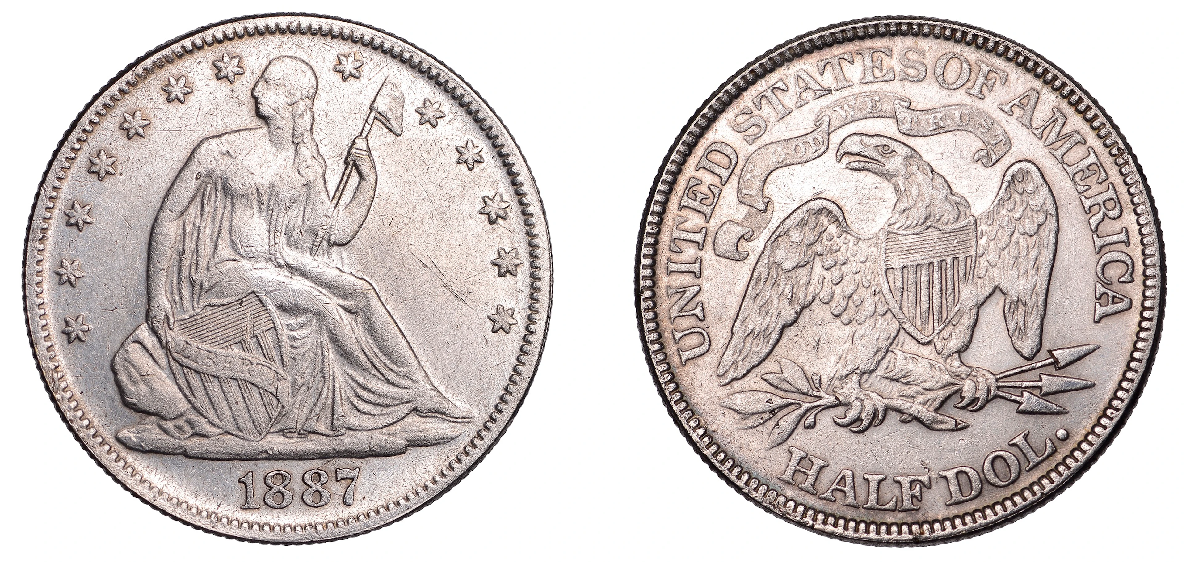 United States of America, Half-Dollar, 1887, without arrows, with