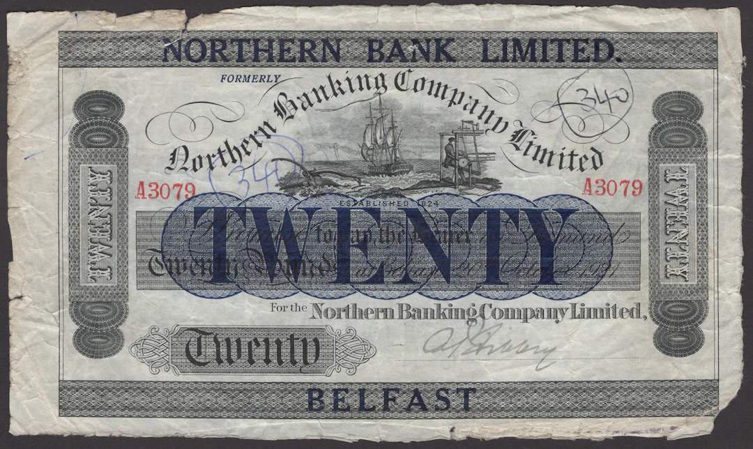 Northern Banking Company Limited, £20, 20 October 1921 (1929), serial