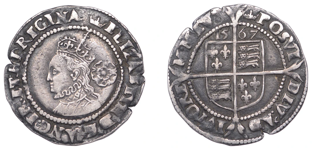 Elizabeth I (1558-1603), Third issue, Sixpence, 1567, mm. coronet