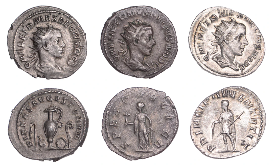 Herennius Etruscus (Caesar, 250-251), Antoniniani (3), 250-1, radiate