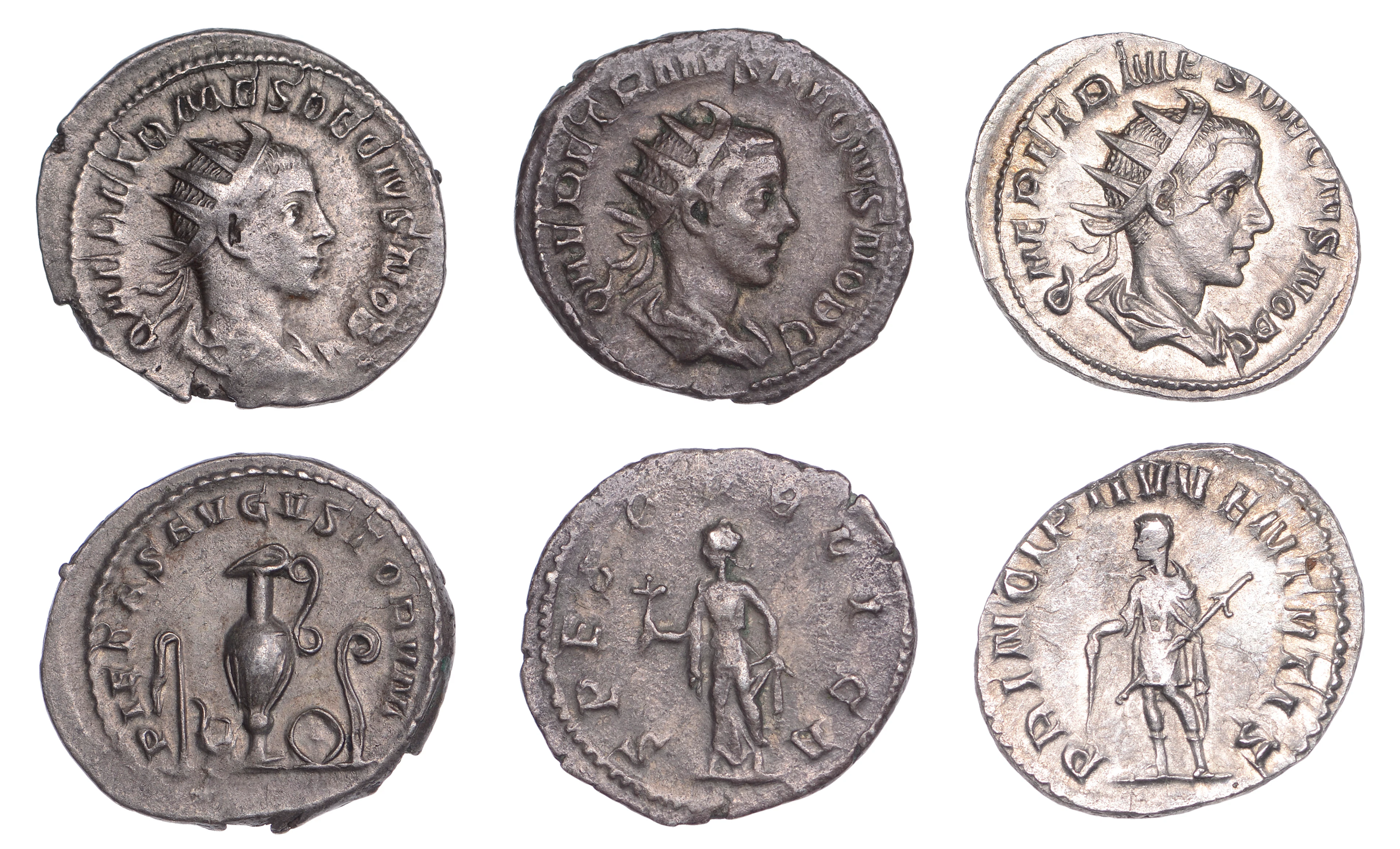 Herennius Etruscus (Caesar, 250-251), Antoniniani (3), 250-1, radiate