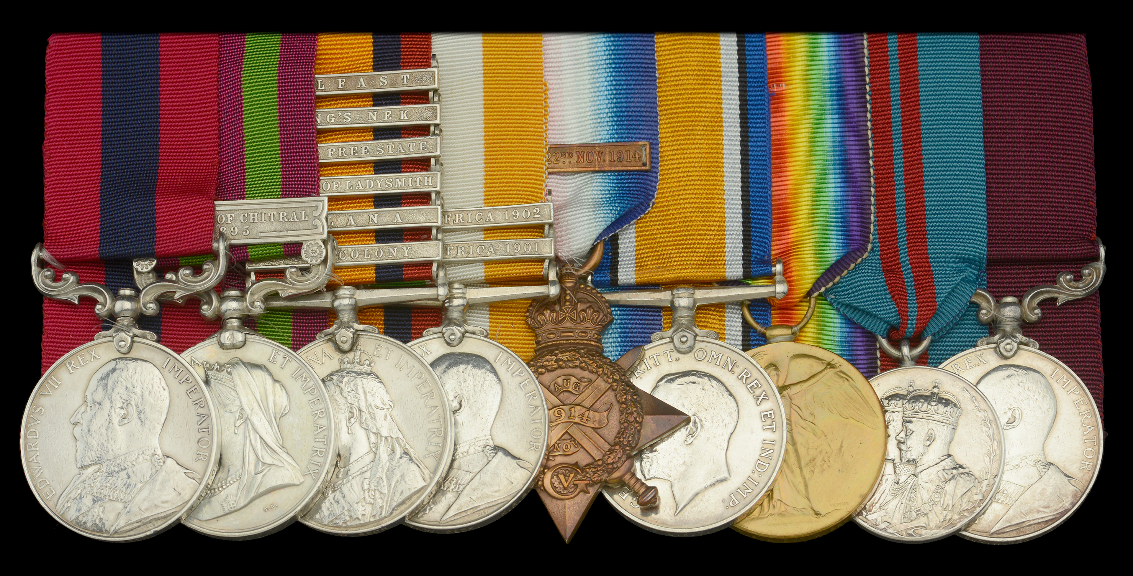 A fine Boer War D.C.M. group of nine awarded to Quartermaster and