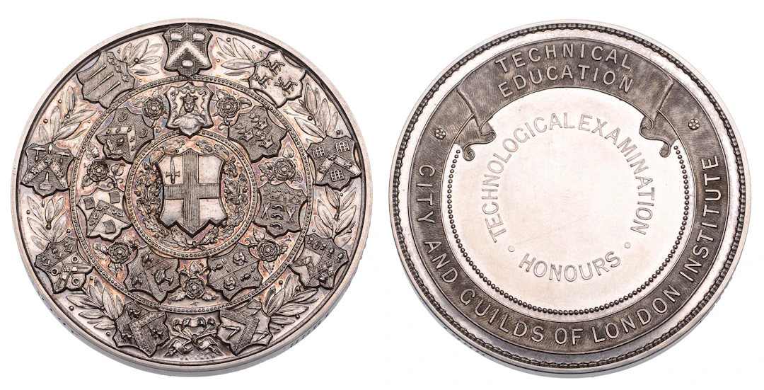 City and Guilds of London Institute, Technical Eduction, 1887, a silver