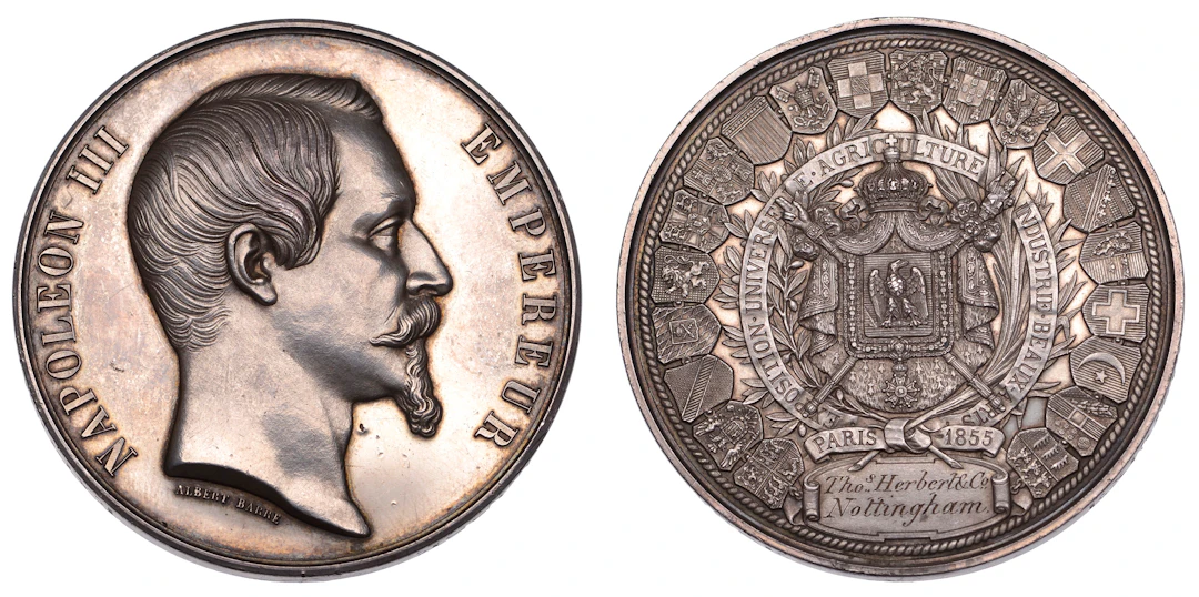 France, Exposition Universelle, Paris, 1855, a silver award medal