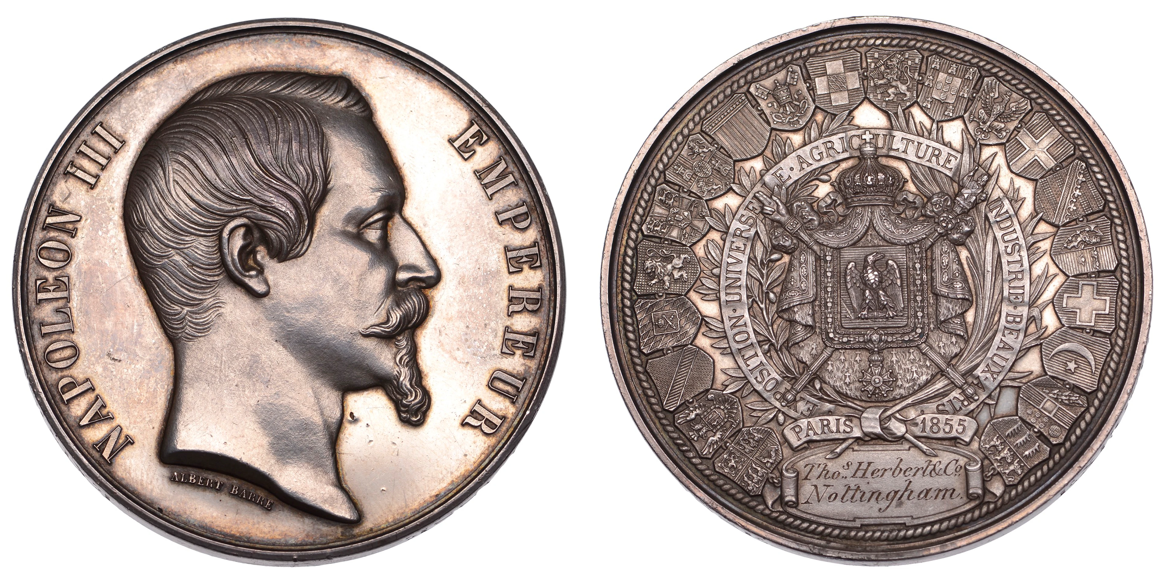France, Exposition Universelle, Paris, 1855, a silver award medal