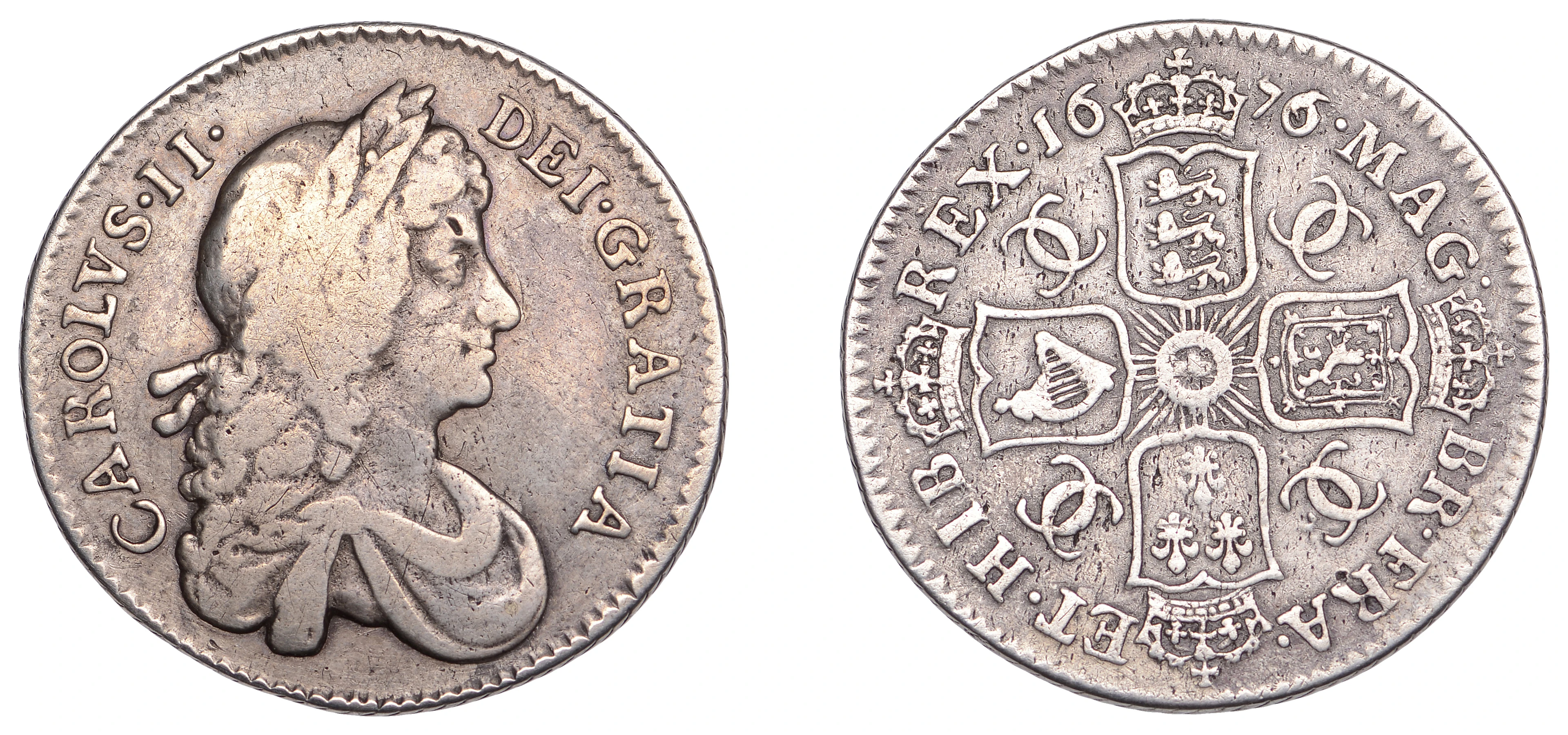 Charles II (1660-1685), Milled coinage, Shilling, 1676/5, second bust