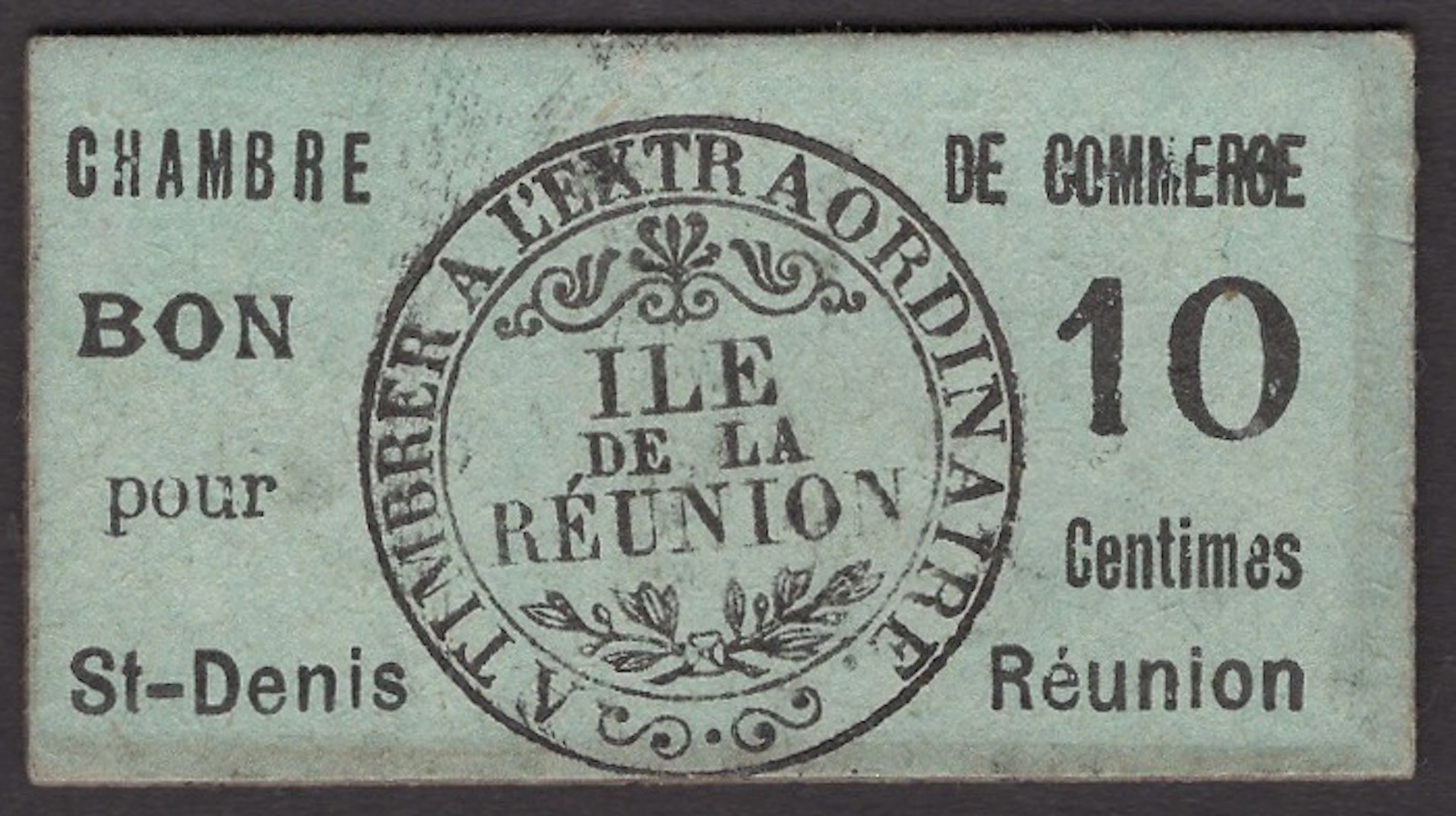 Chambre de Commerce, St. Denis, Reunion, 10 Centimes, ND (1918), no