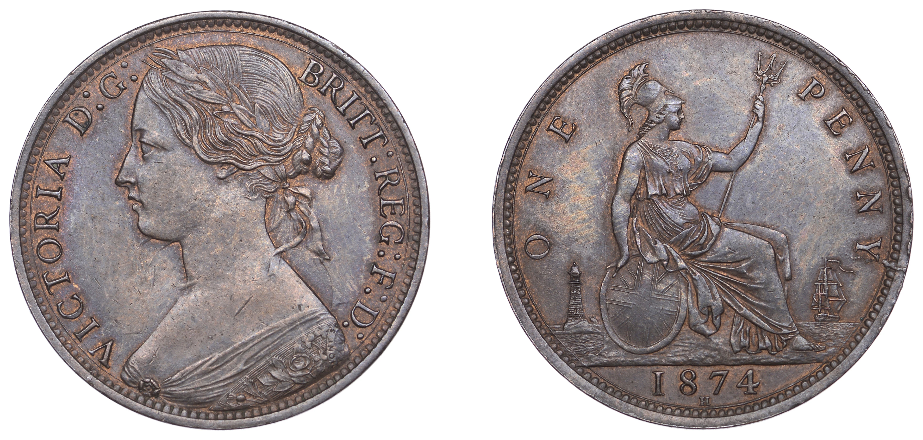 Victoria (1837-1901), Penny, 1874h (F 73; BMC 1697; S 3955). Toned