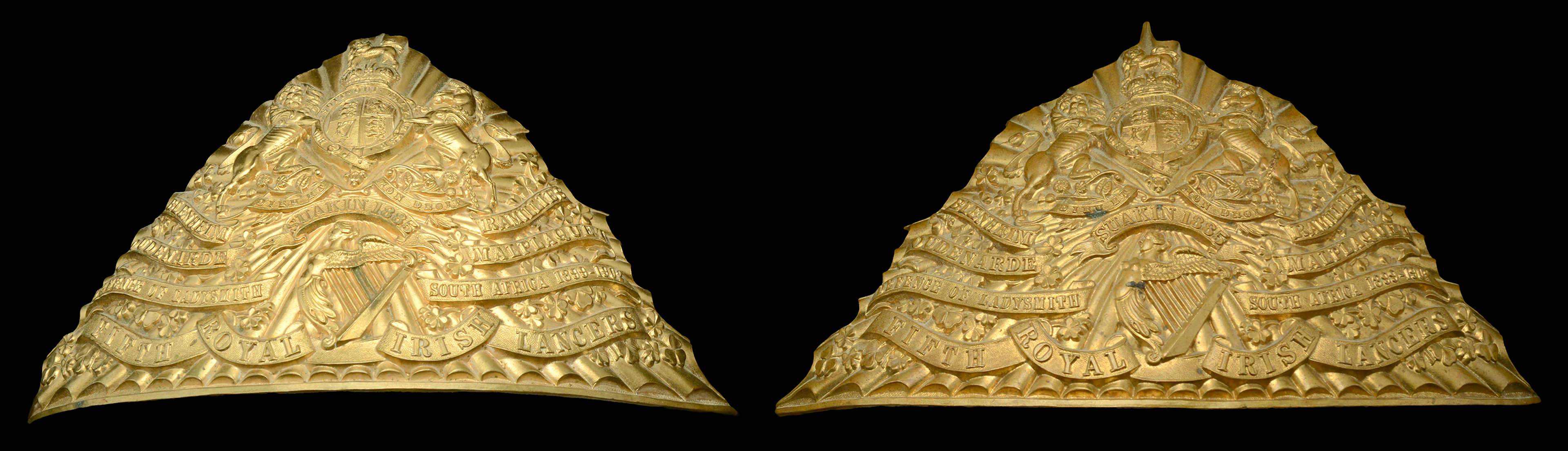 5th (Royal Irish) Lancers Other Ranks Full Dress Lance Cap Plates.