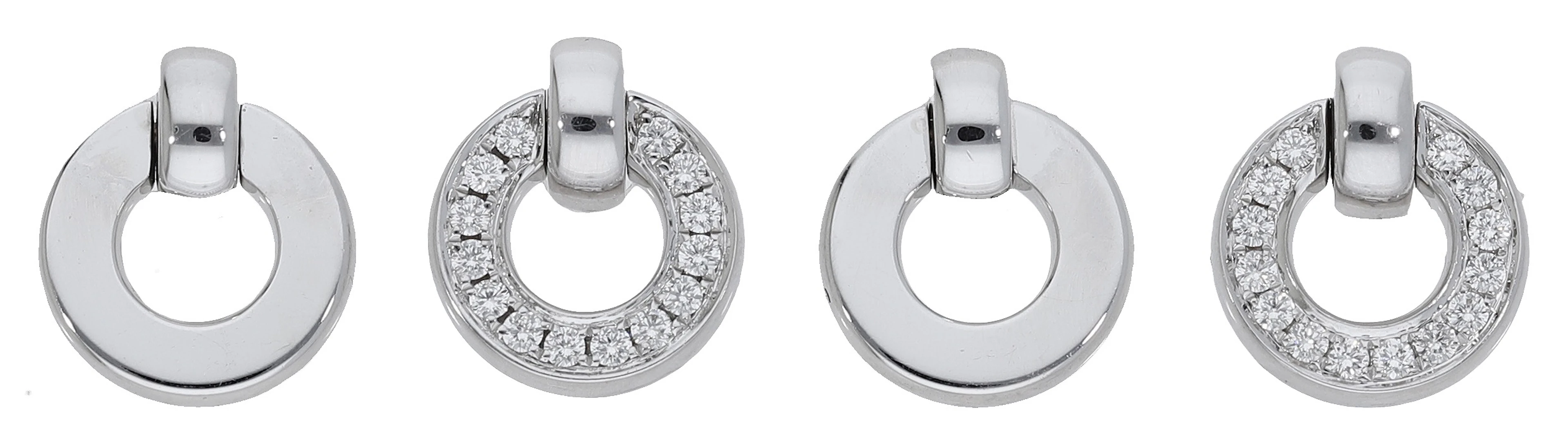 A pair of diamond ‘Roulette Flip’ earrings by Boodles, the hinged