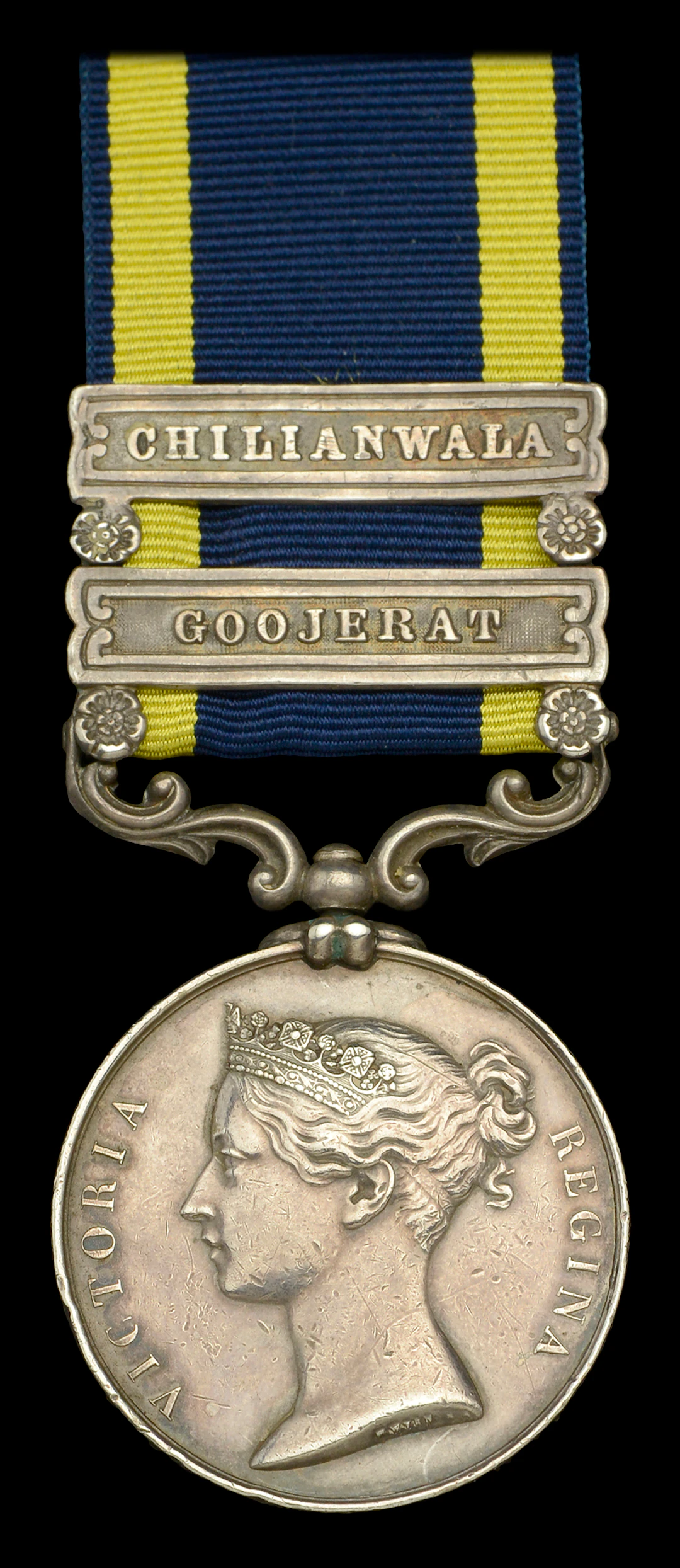 Punjab 1848-49, 2 clasps, Chilianwala, Goojerat (C. Smith, 24th. Foot.)