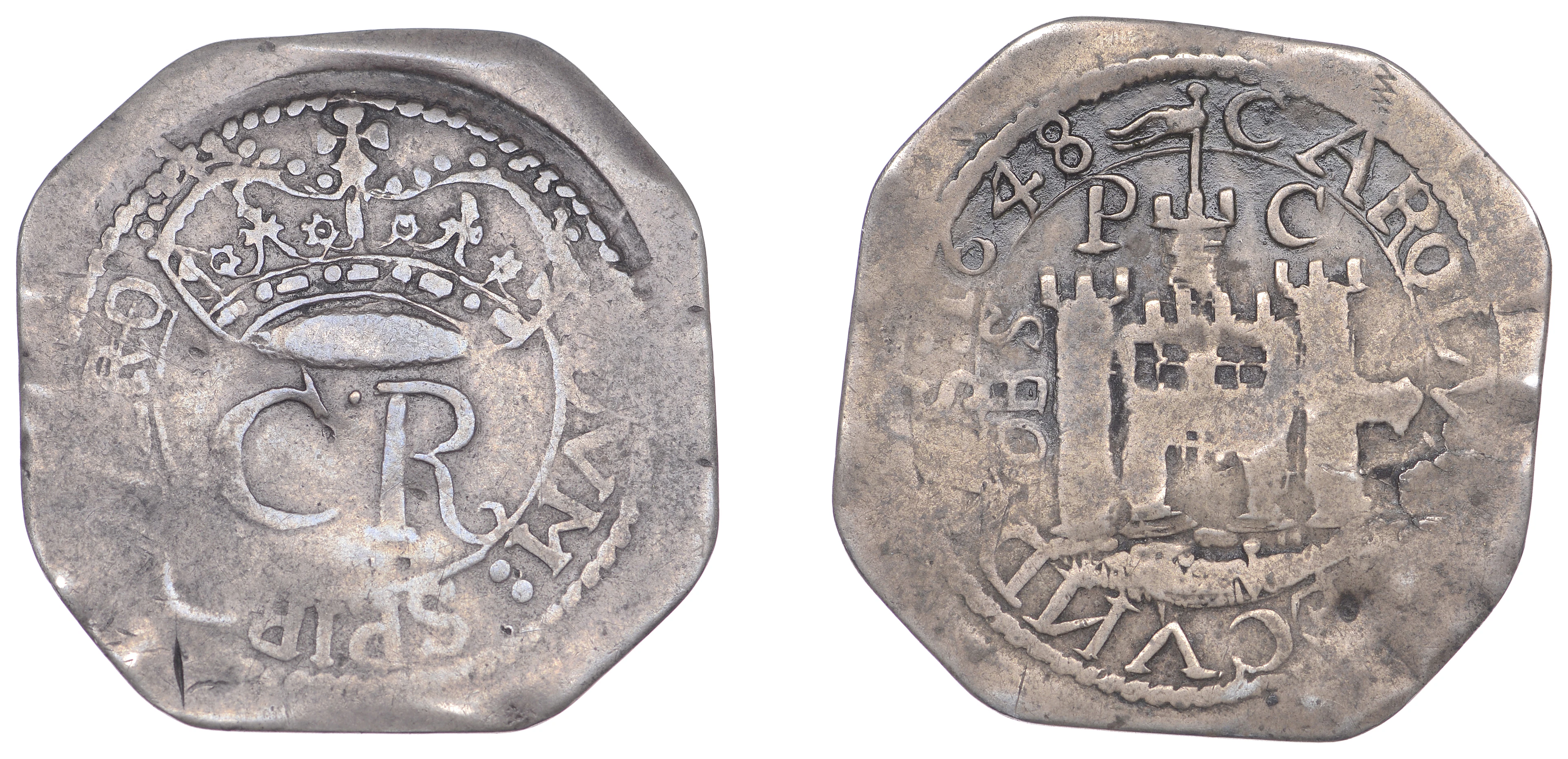 Charles I (1625-1649), Pontefract, Shilling, 1648, type 1, octagonal