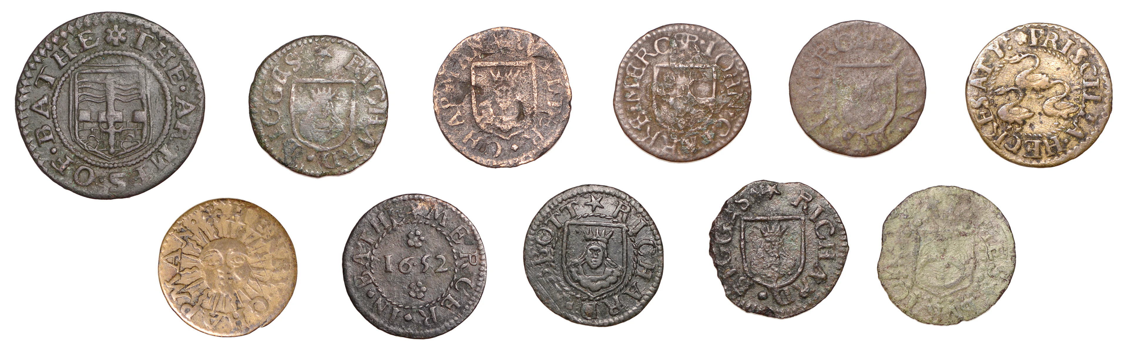 17th Century Tokens, SOMERSET, Bath, City Farthing, 1670, 1.92g/6h