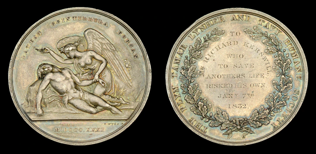 Plym Tamar Lynher and Tavy Humane Society, silver, reverse inscribed