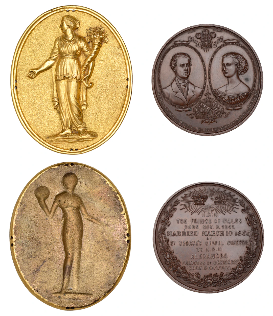 Unknown Georgian Society, c. 1810s, a gilt-bronze members badge, standing
