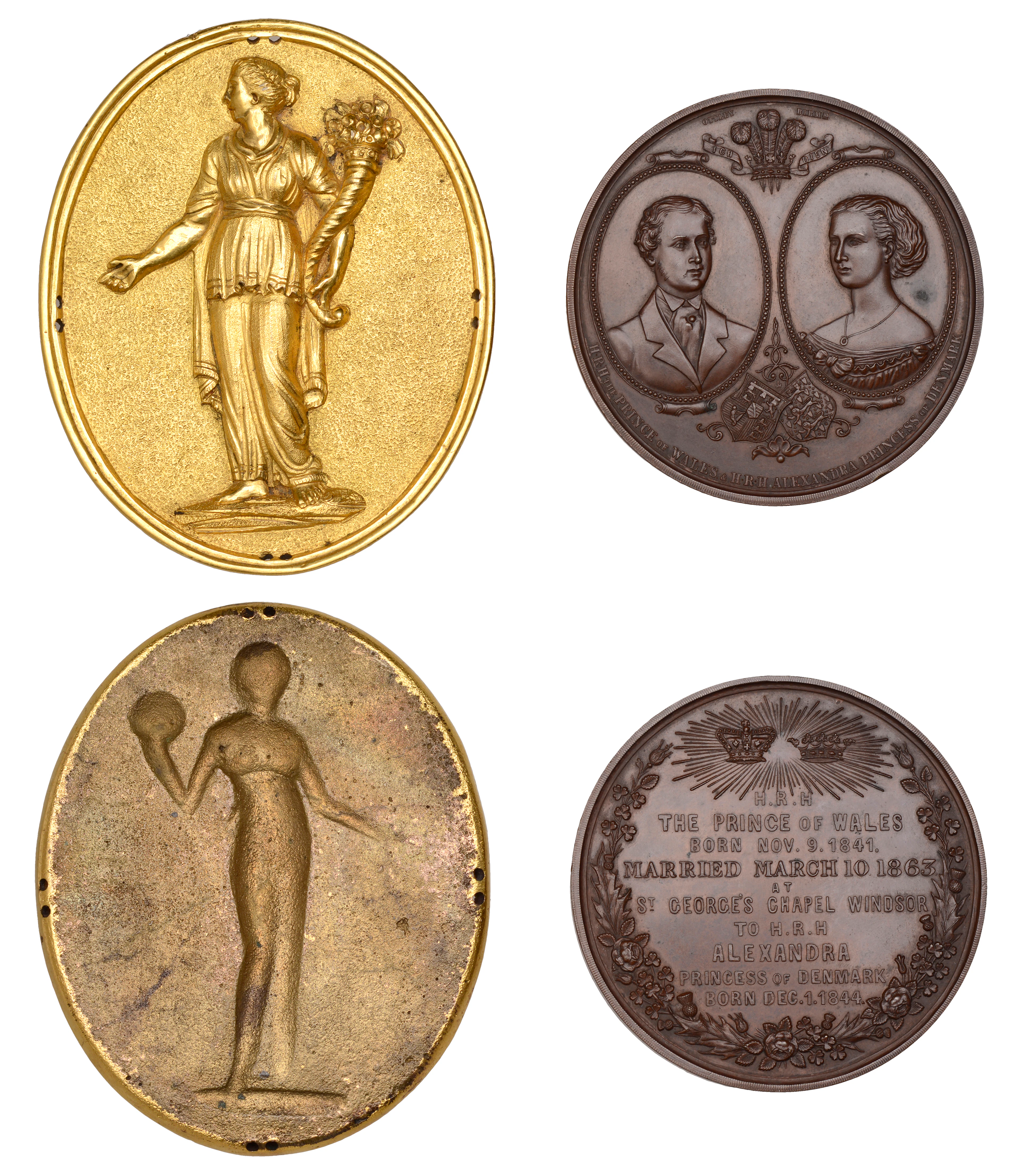 Unknown Georgian Society, c. 1810s, a gilt-bronze members badge, standing